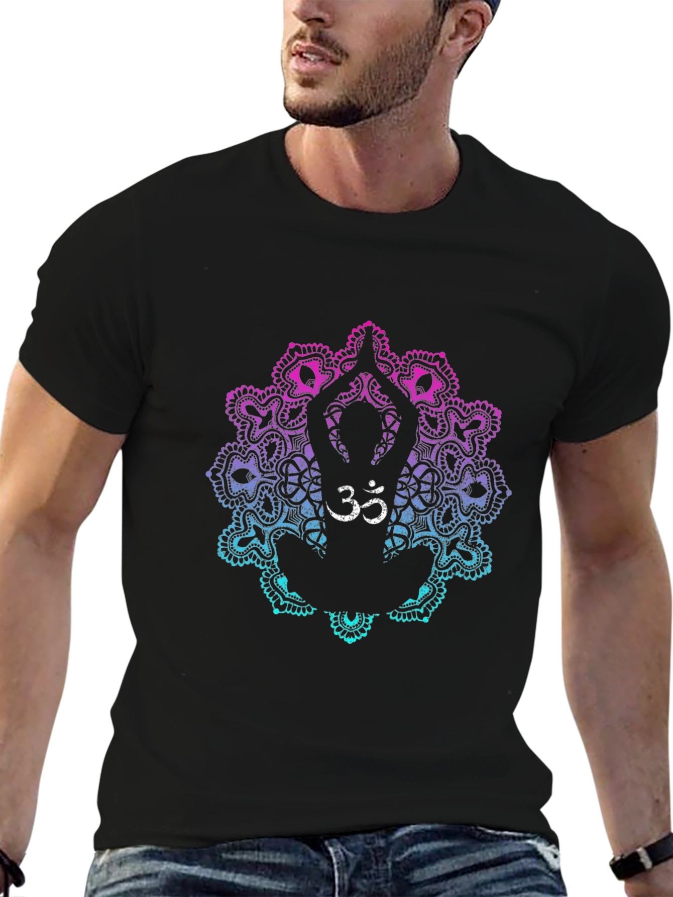 Om Yoga Mandala Graphic T-Shirt - Relaxed Fit