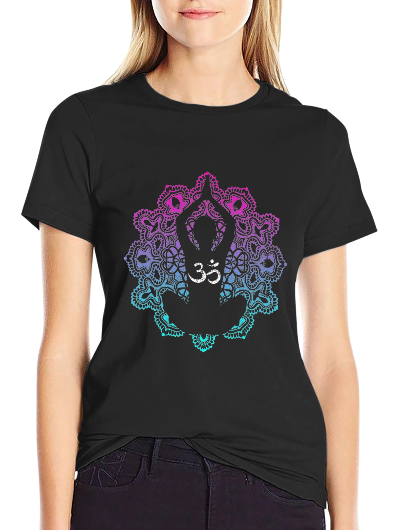 Om Yoga Mandala Graphic T-Shirt - Relaxed Fit