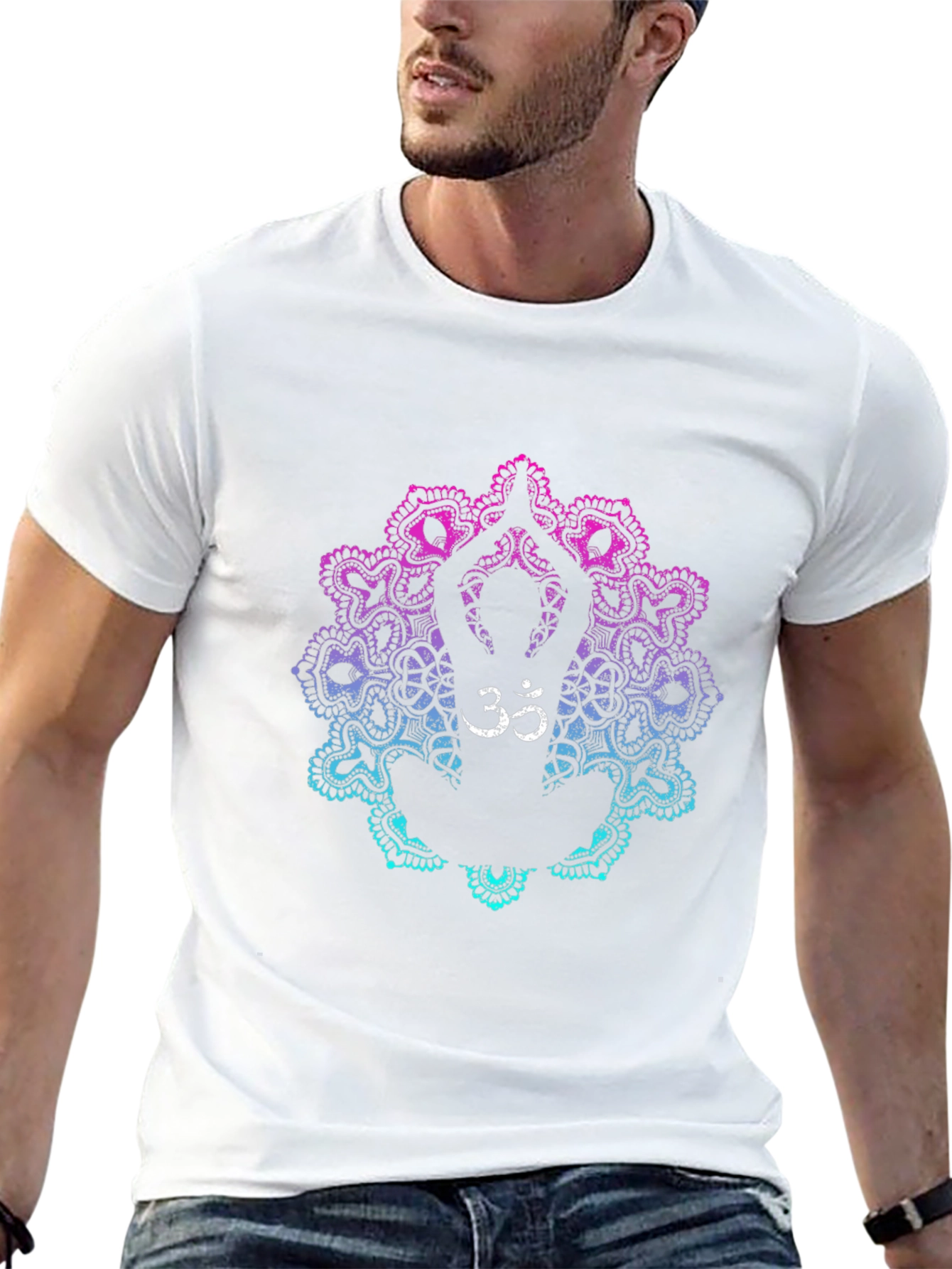 Om Yoga Mandala Graphic T-Shirt - Relaxed Fit