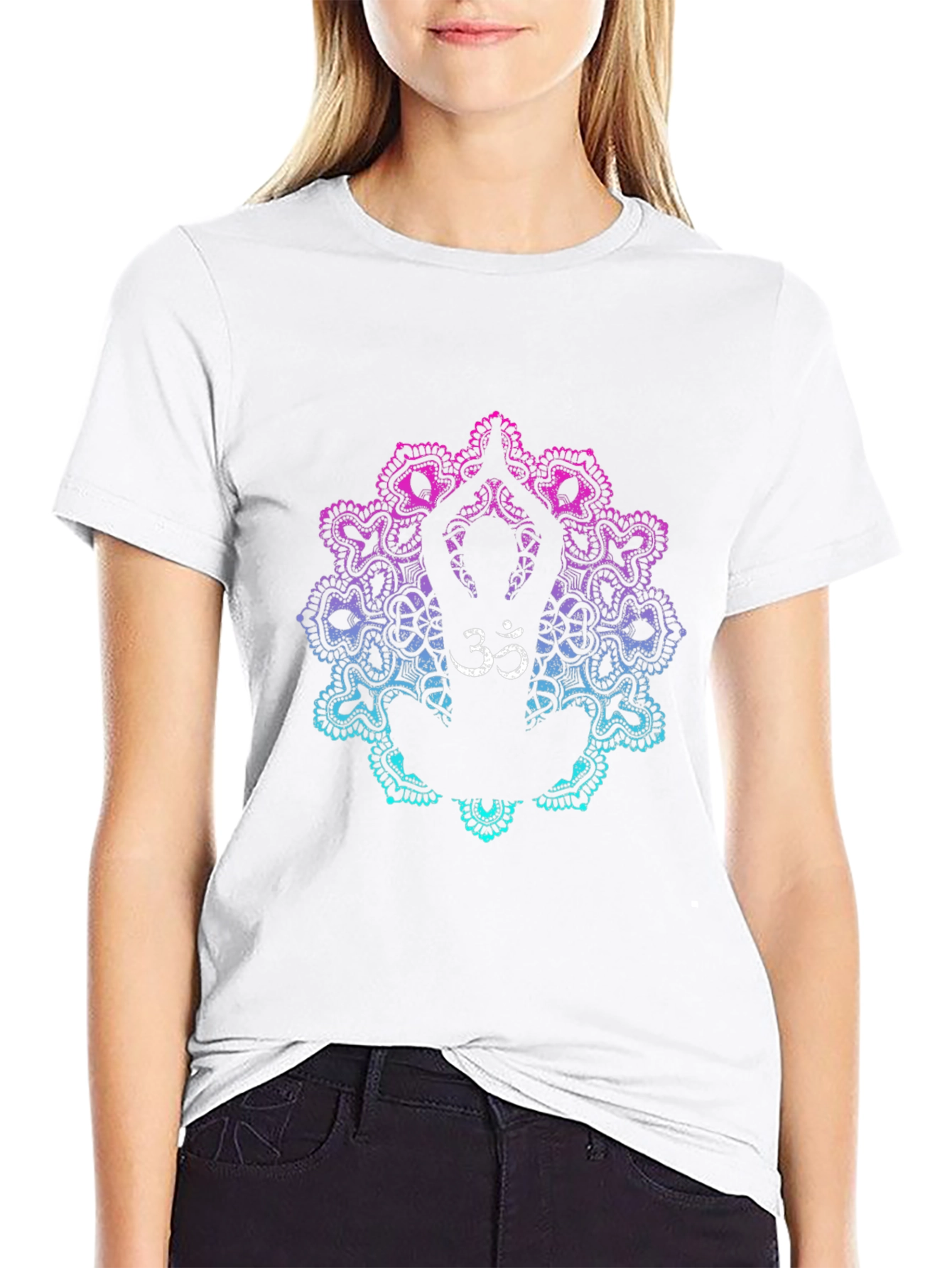 Om Yoga Mandala Graphic T-Shirt - Relaxed Fit