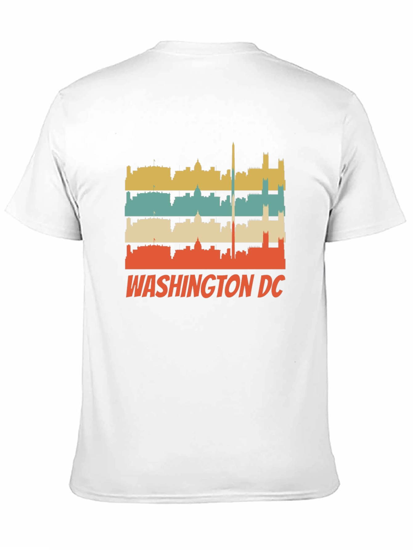 Retro Washington DC Skyline Black T-Shirt