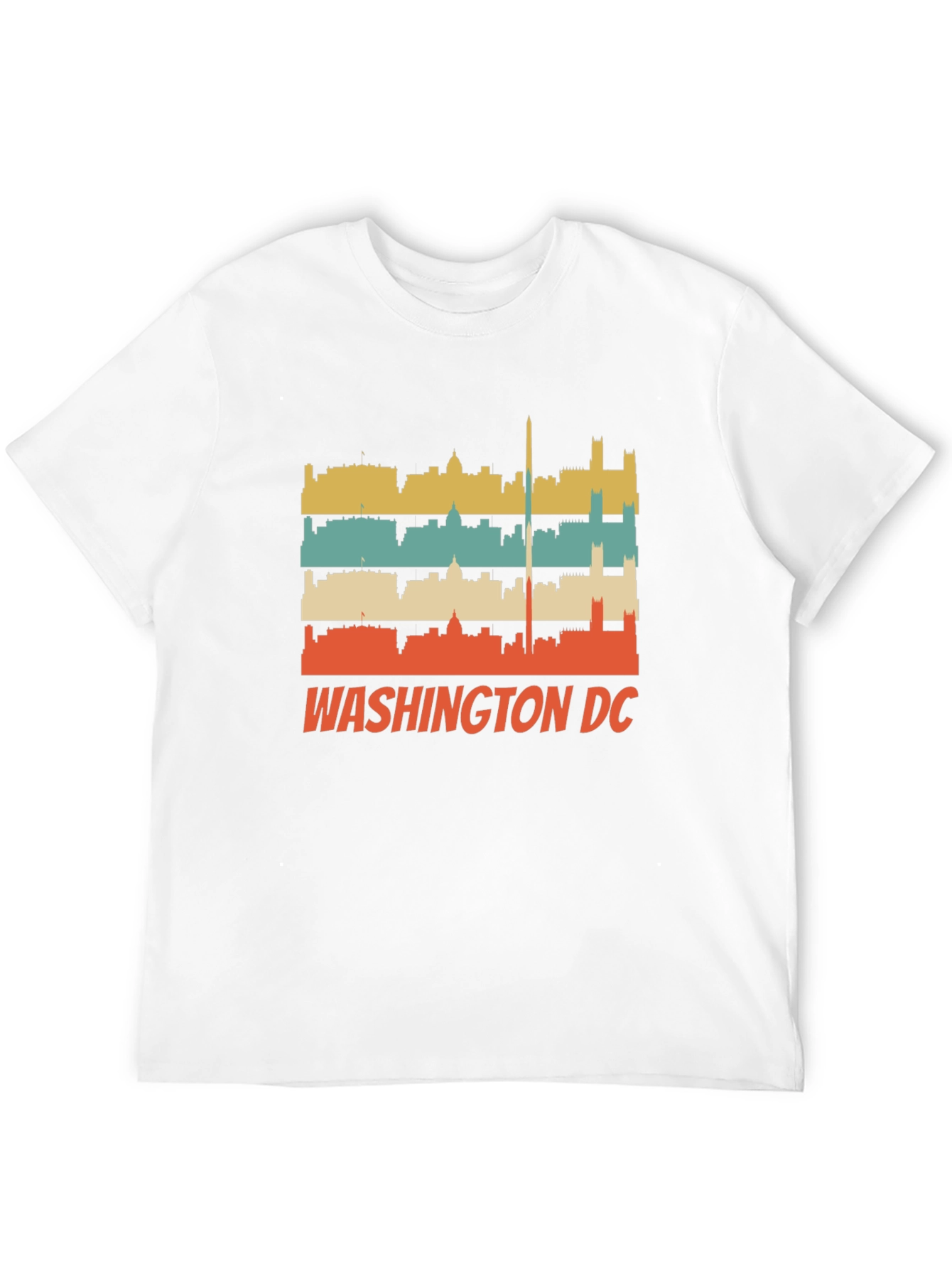 Retro Washington DC Skyline Black T-Shirt