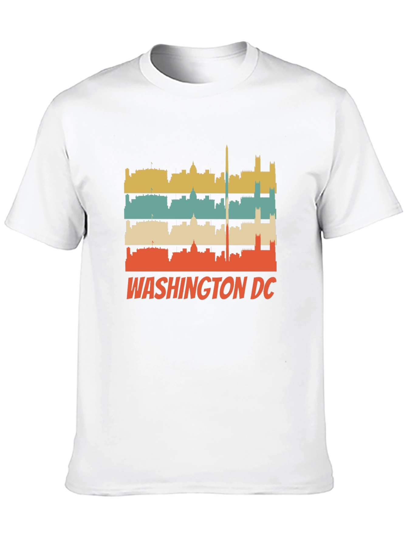 Retro Washington DC Skyline Black T-Shirt