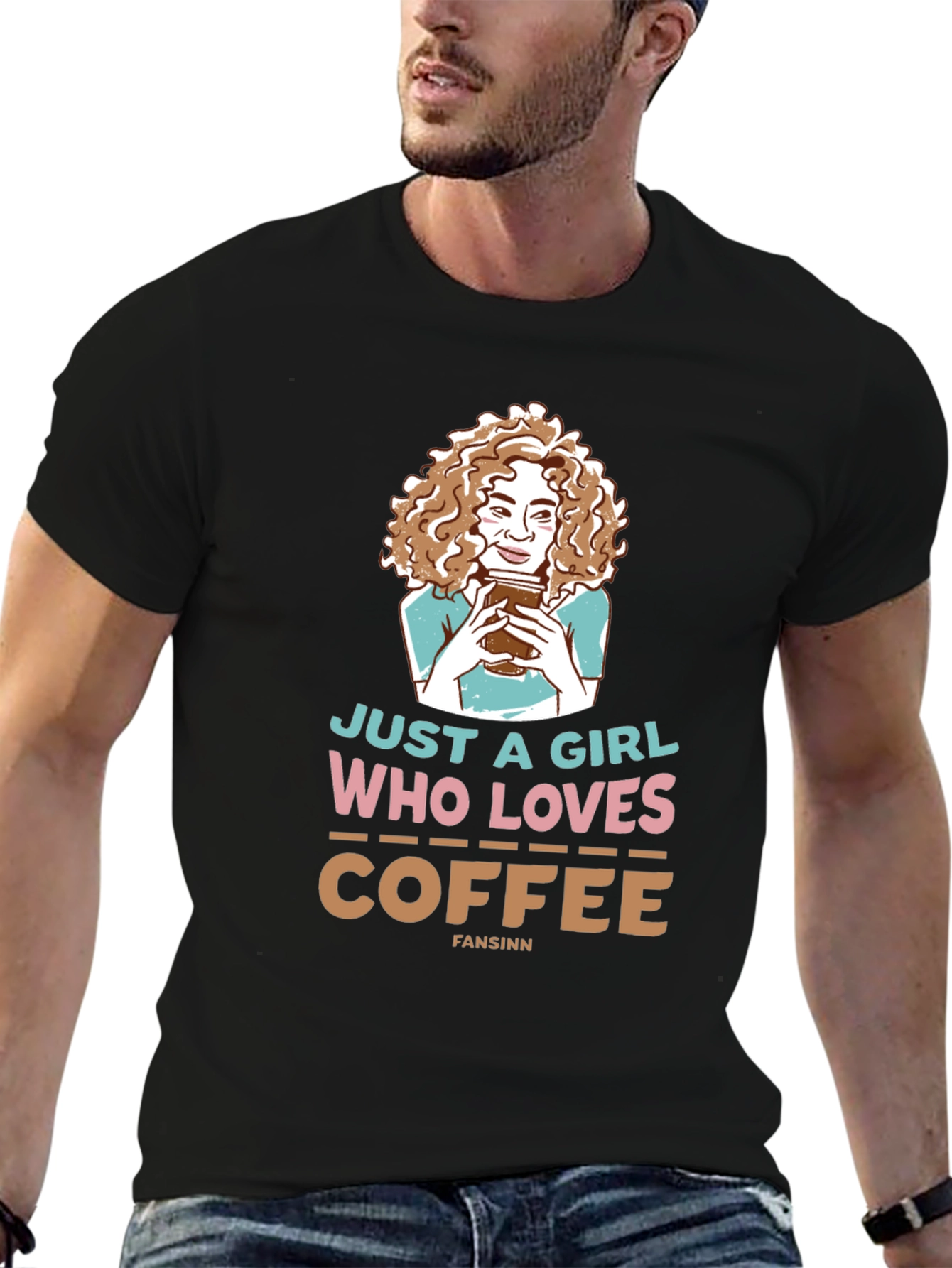 Just A Girl Who Loves Coffee Black T-Shirt