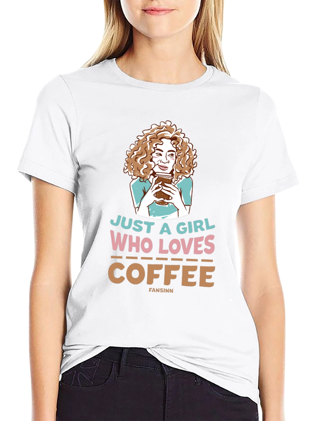 Just A Girl Who Loves Coffee Black T-Shirt