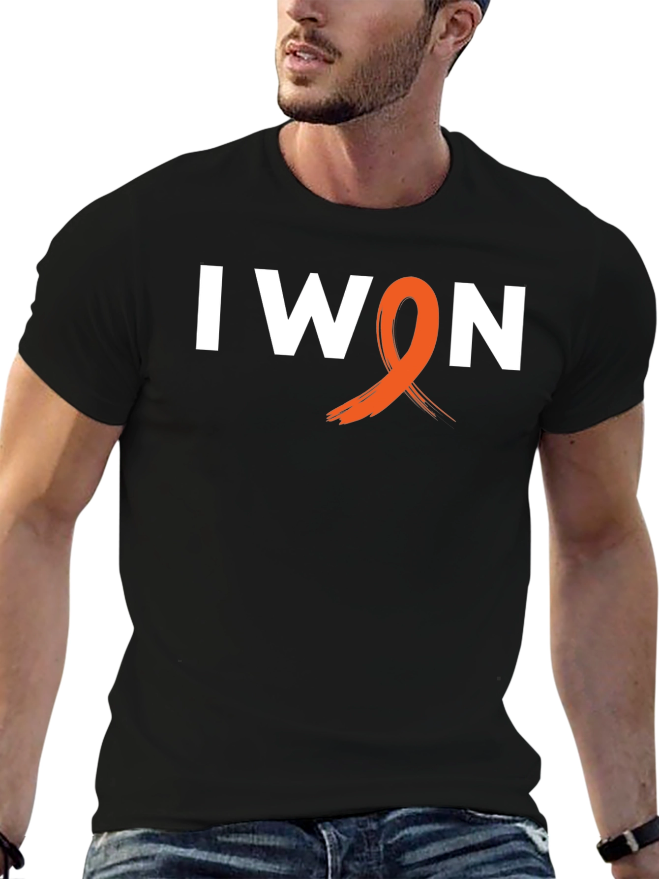 I WON Awareness Ribbon Graphic Tee - Black