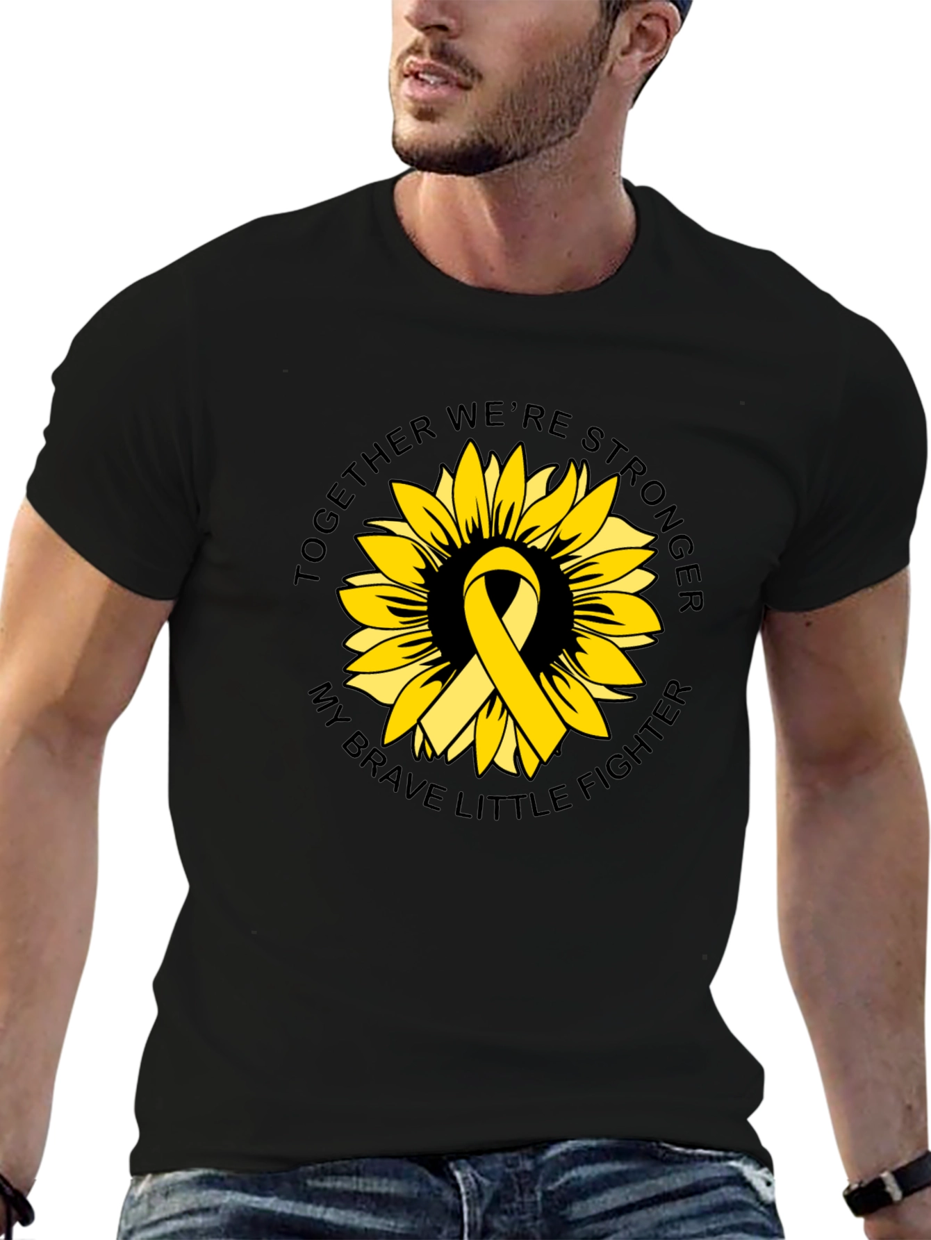 Sunflower Ribbon Graphic T-Shirt - Brave Fighter
