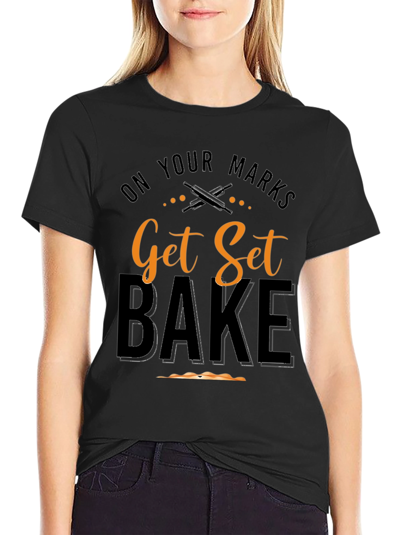 Get Set Bake Black T-Shirt