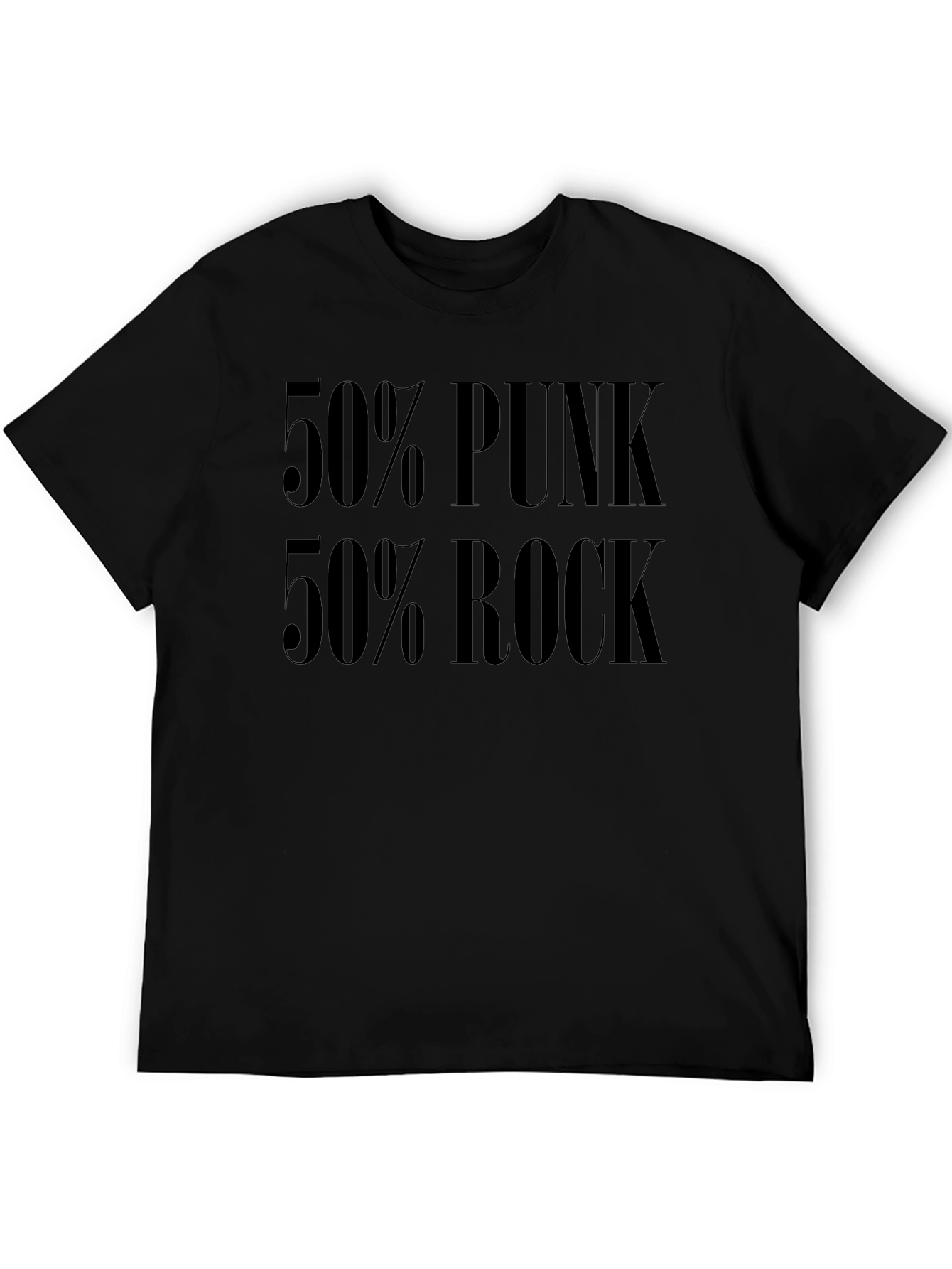 50% Punk 50% Rock Graphic Tee - Black