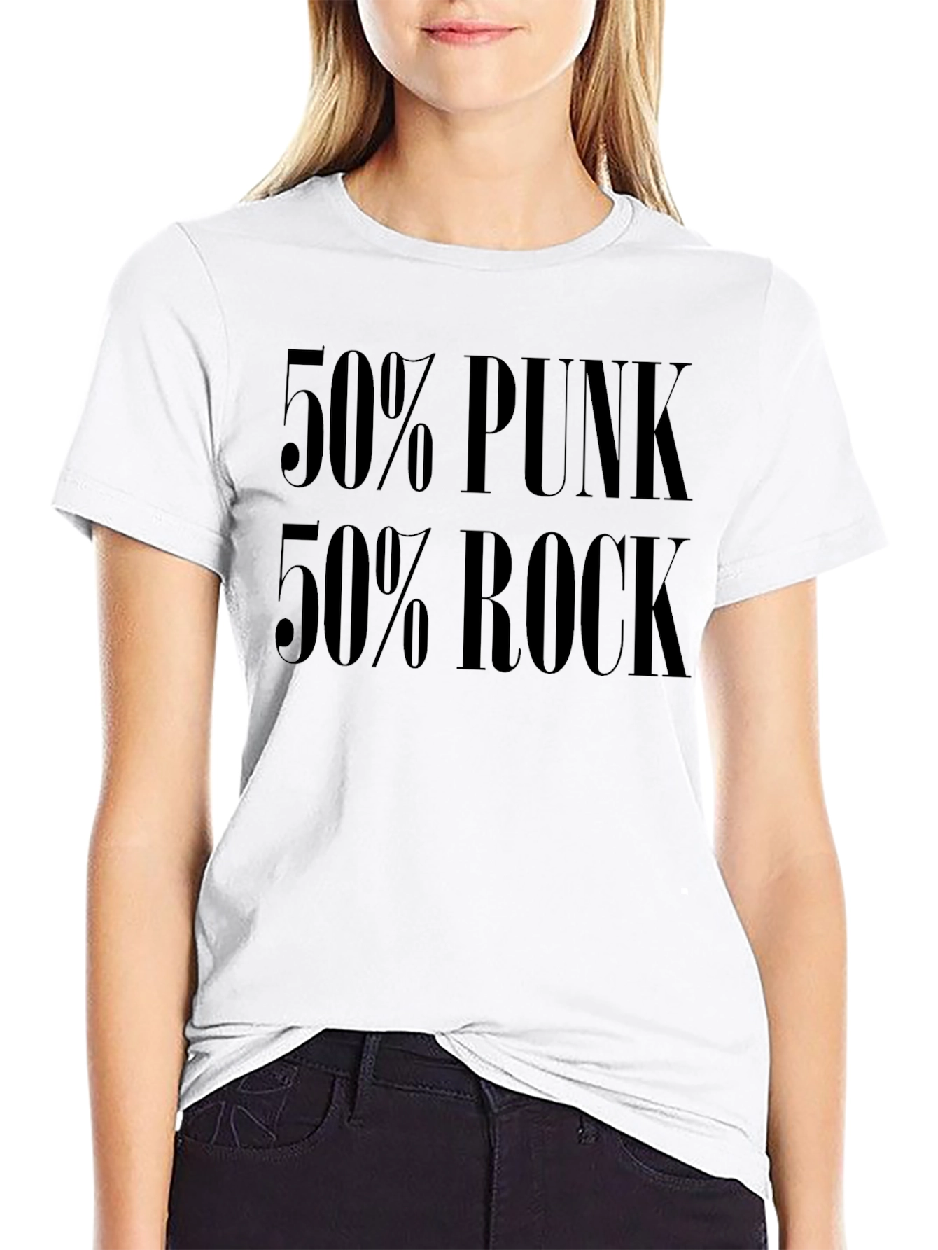 50% Punk 50% Rock Graphic Tee - Black