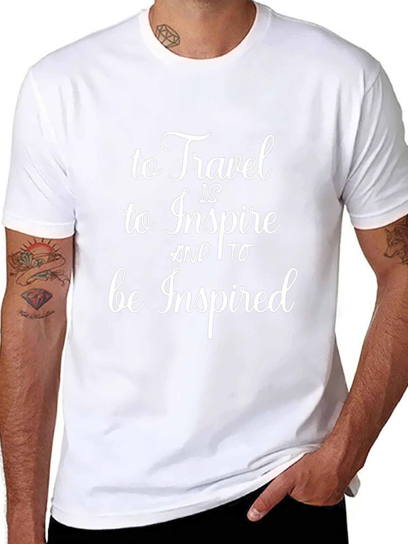 Inspiring Travel Graphic Tee - Black Cotton