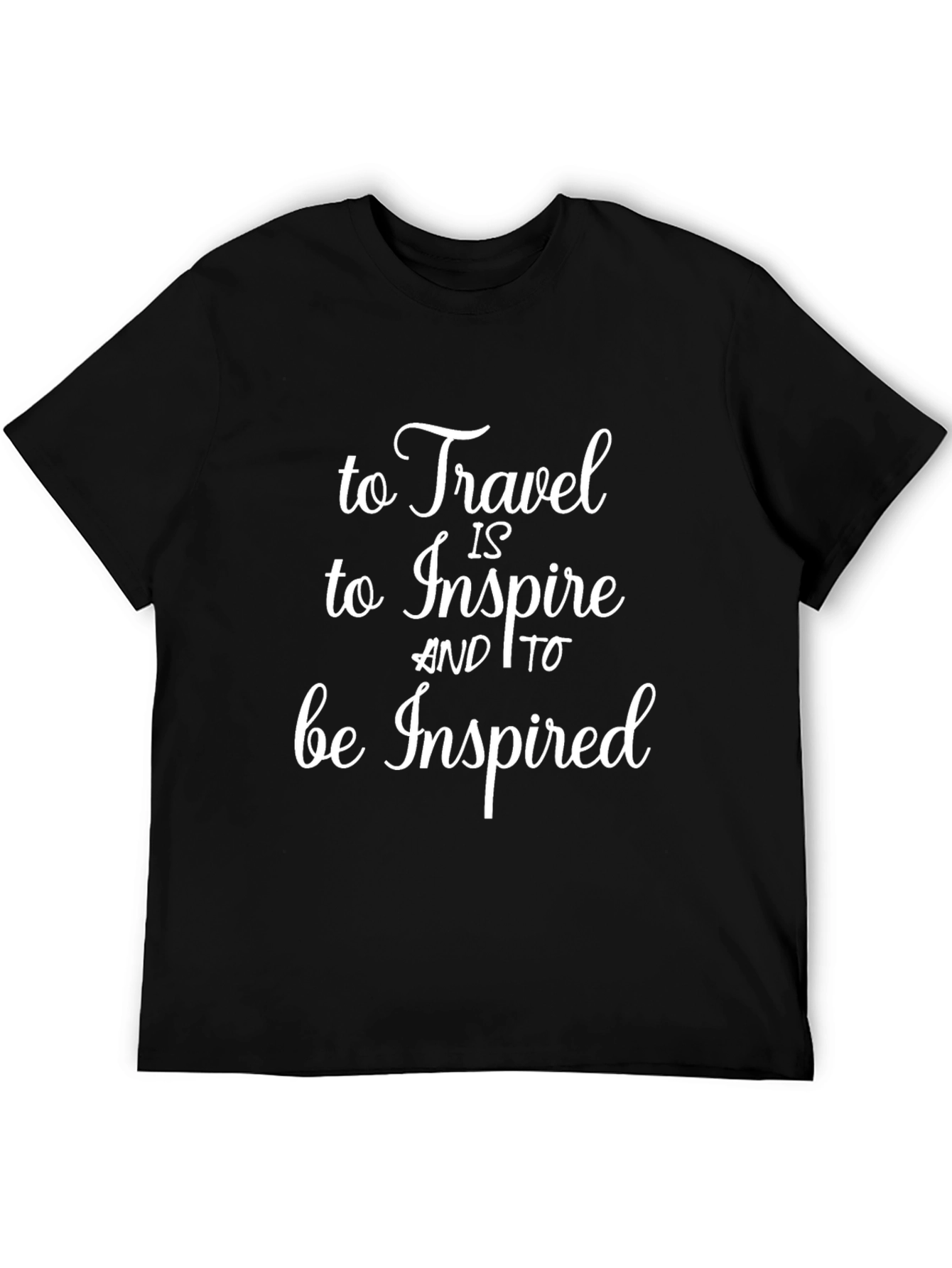 Inspiring Travel Graphic Tee - Black Cotton