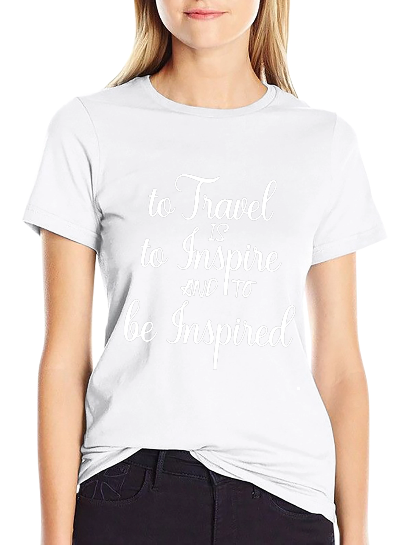 Inspiring Travel Graphic Tee - Black Cotton
