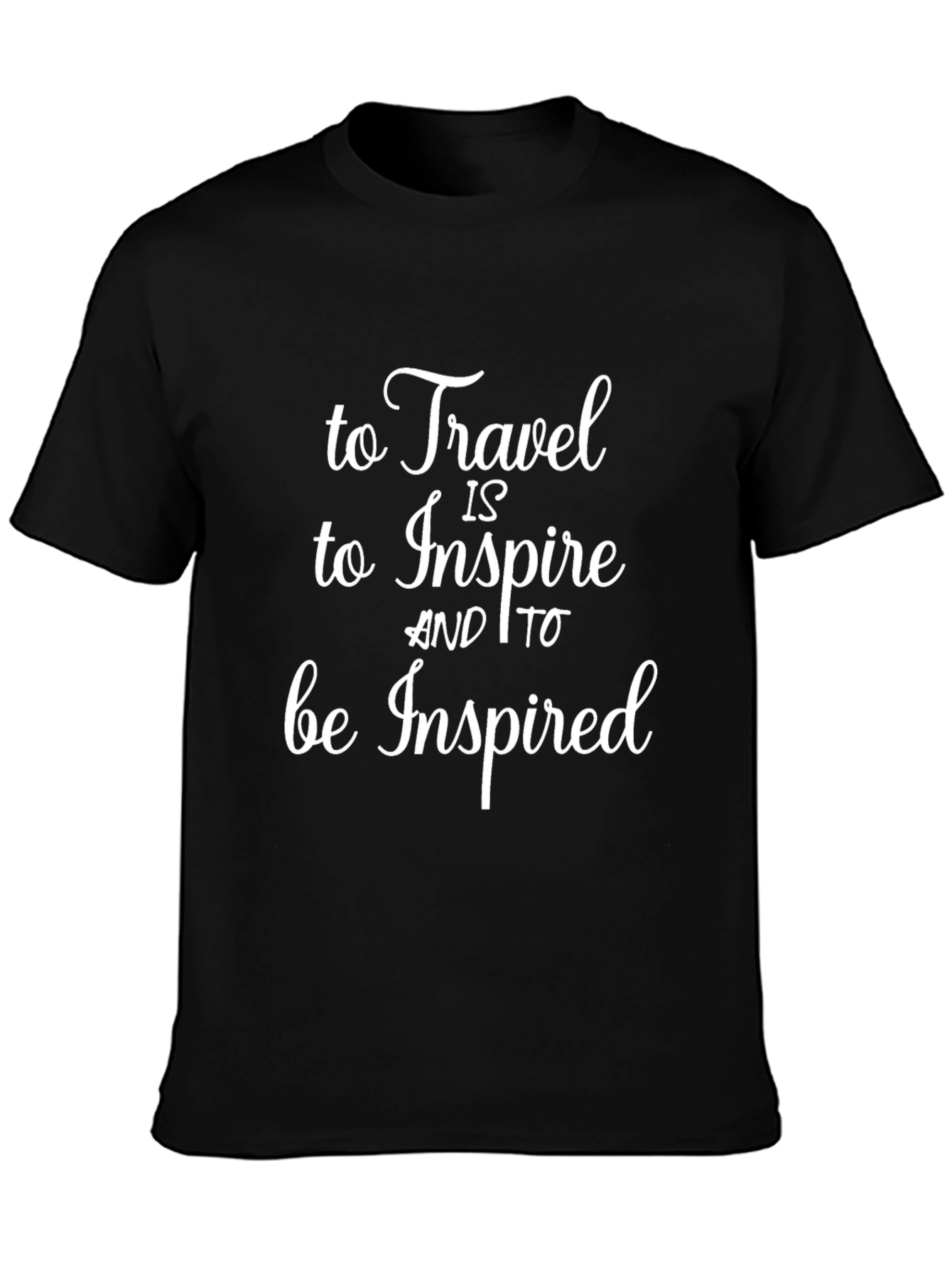 Inspiring Travel Graphic Tee - Black Cotton
