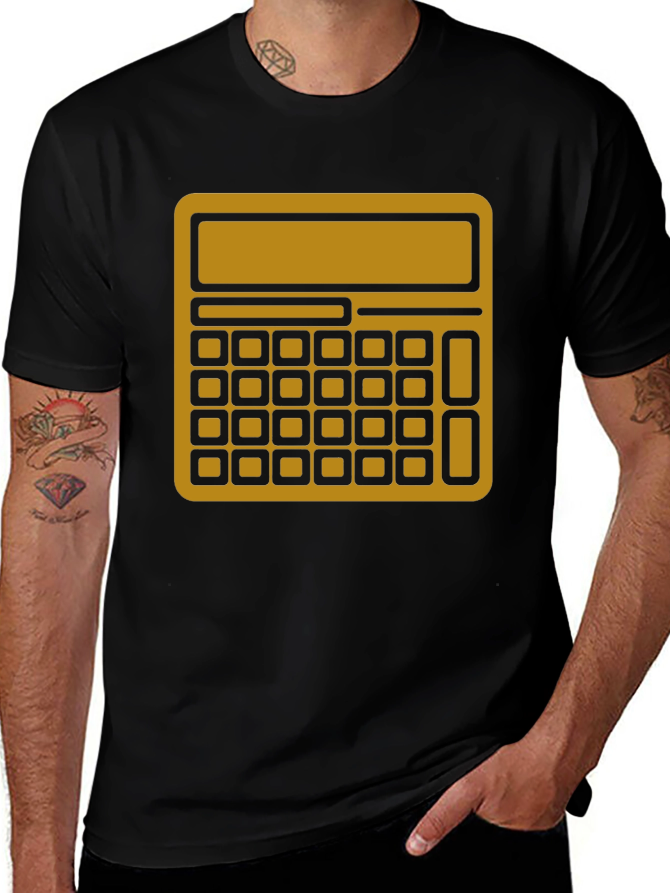Calculator Graphic Tee - Black