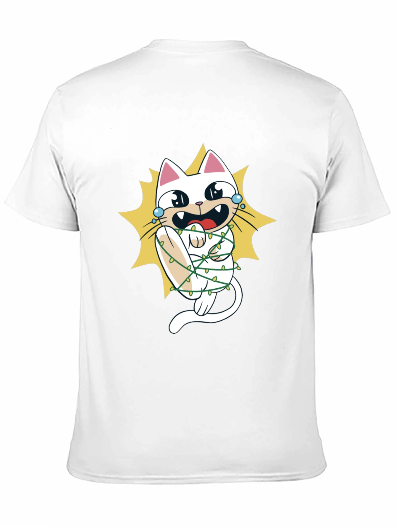 Cat in Christmas Lights Graphic Tee