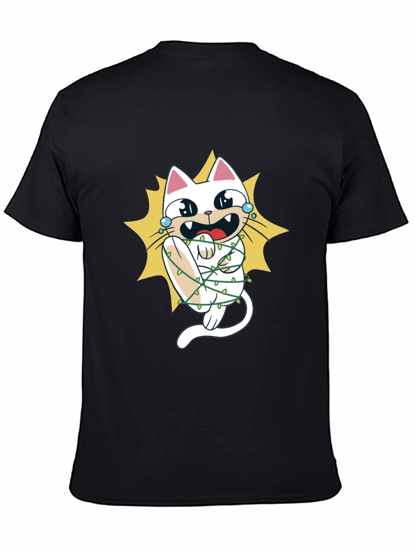 Cat in Christmas Lights Graphic Tee