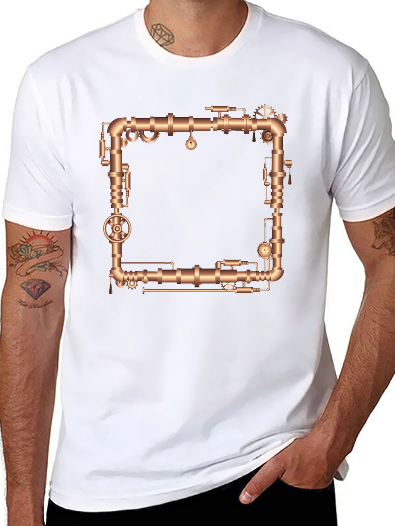 Steampunk Pipes T-Shirt - Industrial Design