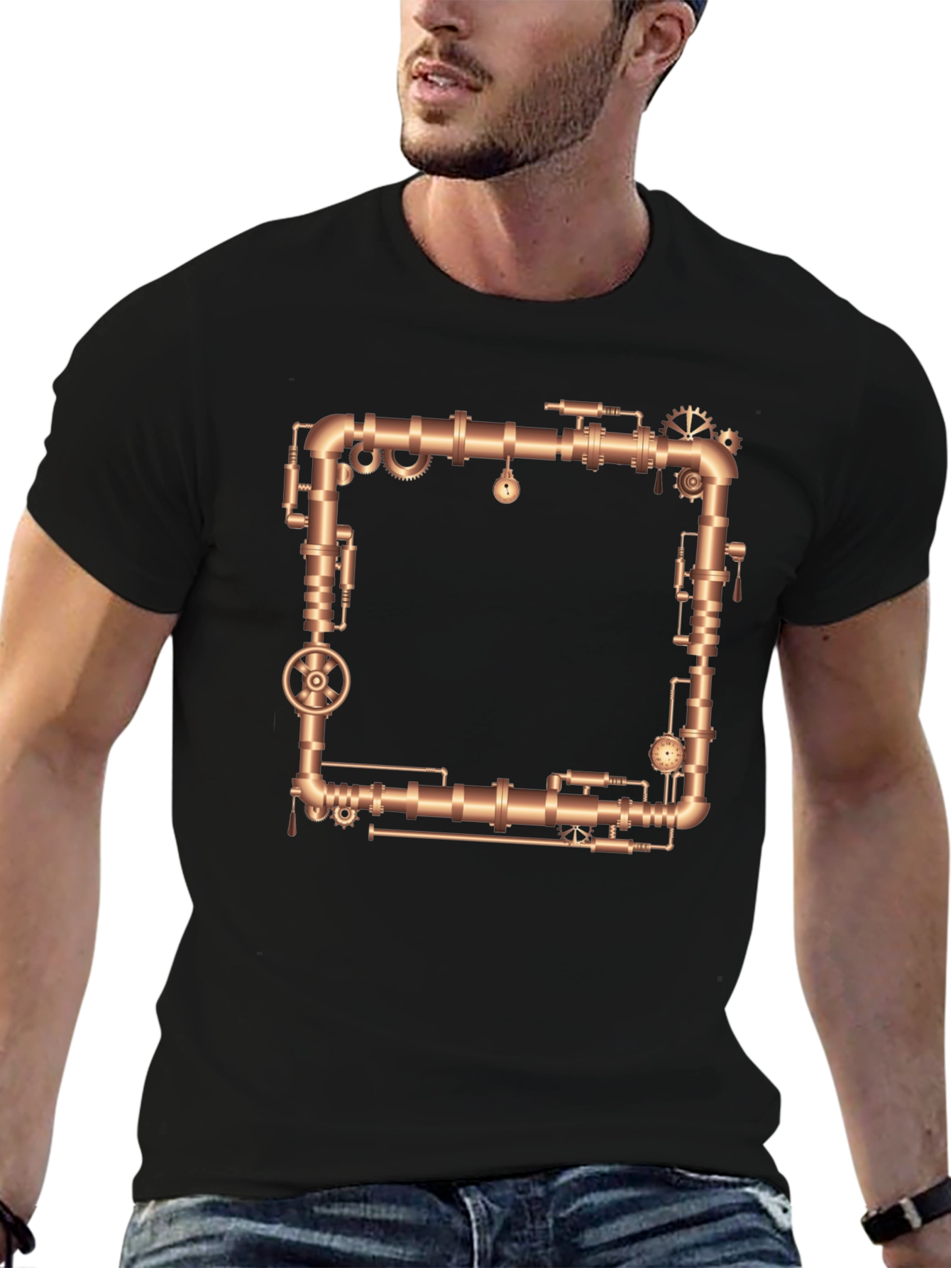 Steampunk Pipes T-Shirt - Industrial Design