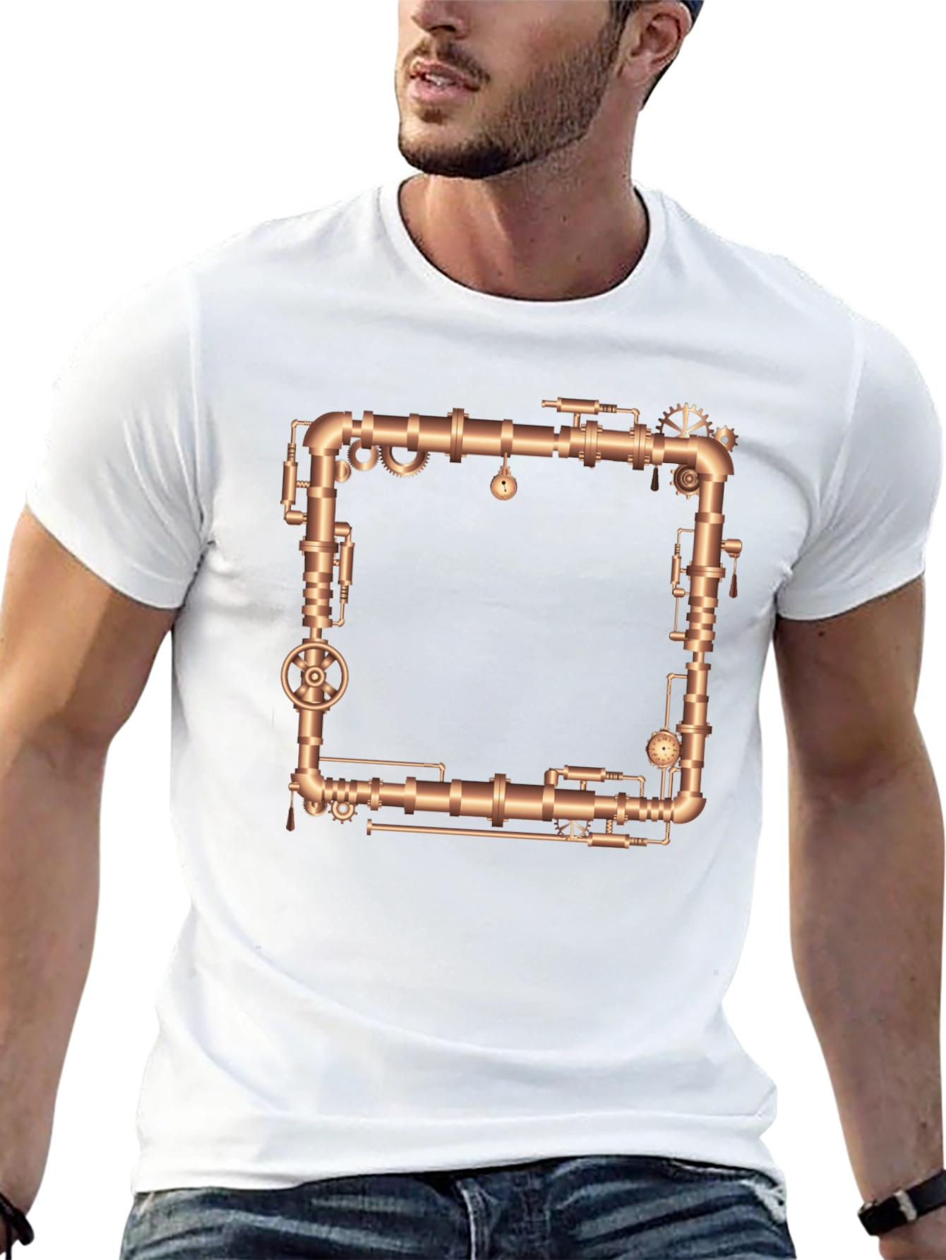 Steampunk Pipes T-Shirt - Industrial Design