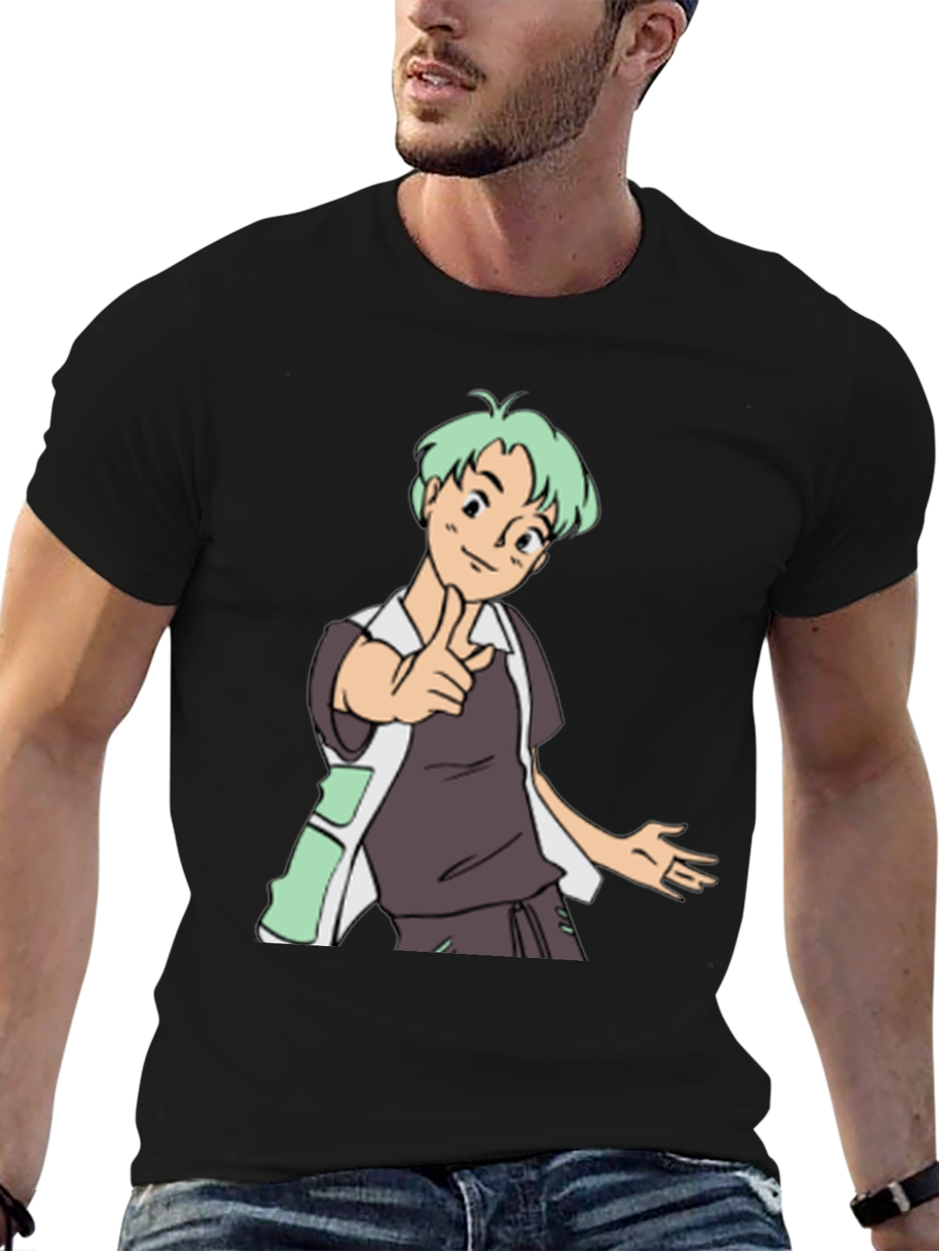 Anime Character Graphic Tee - Black Unisex T-Shirt
