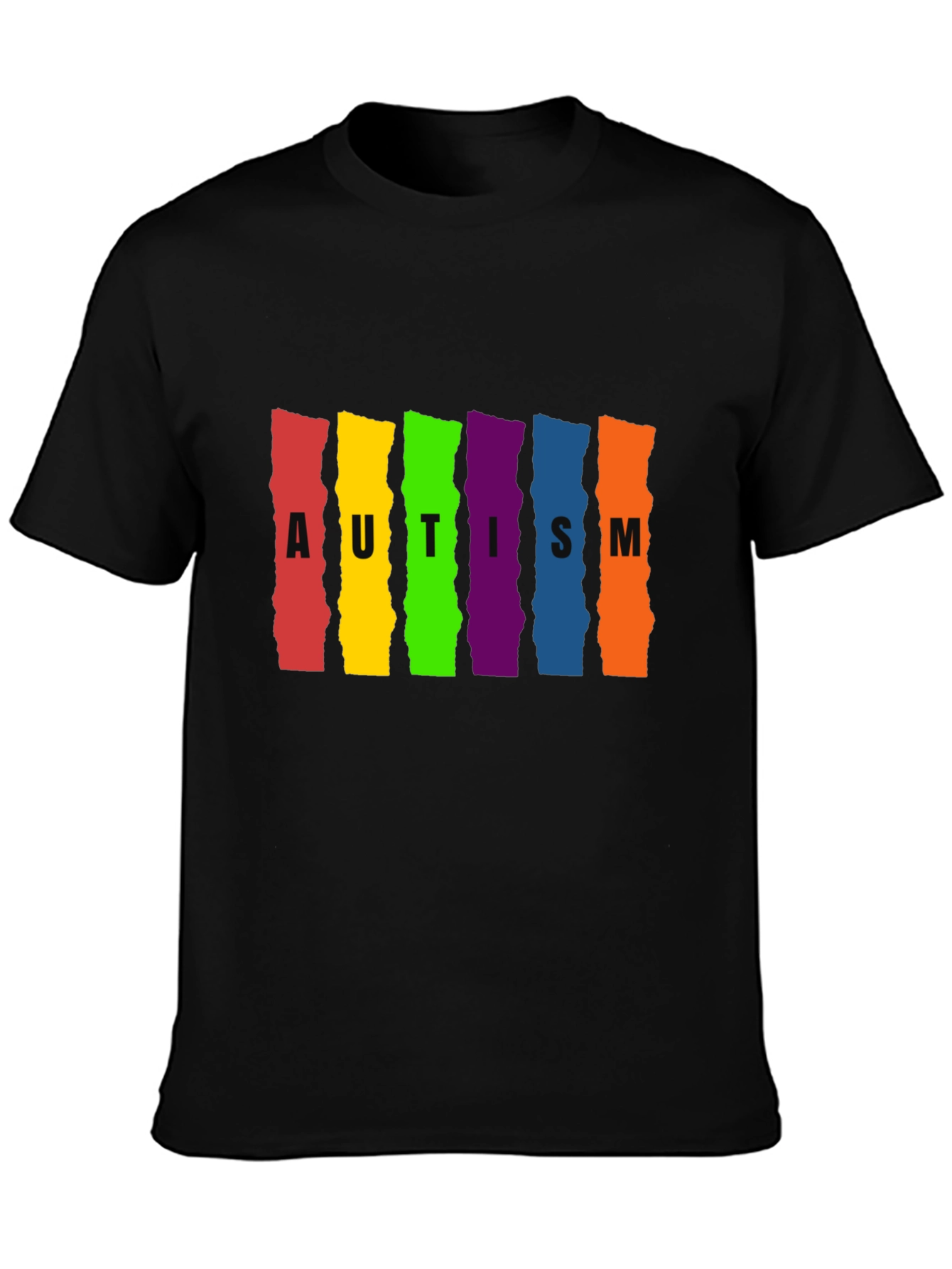 Autism Awareness Rainbow Striped T-Shirt