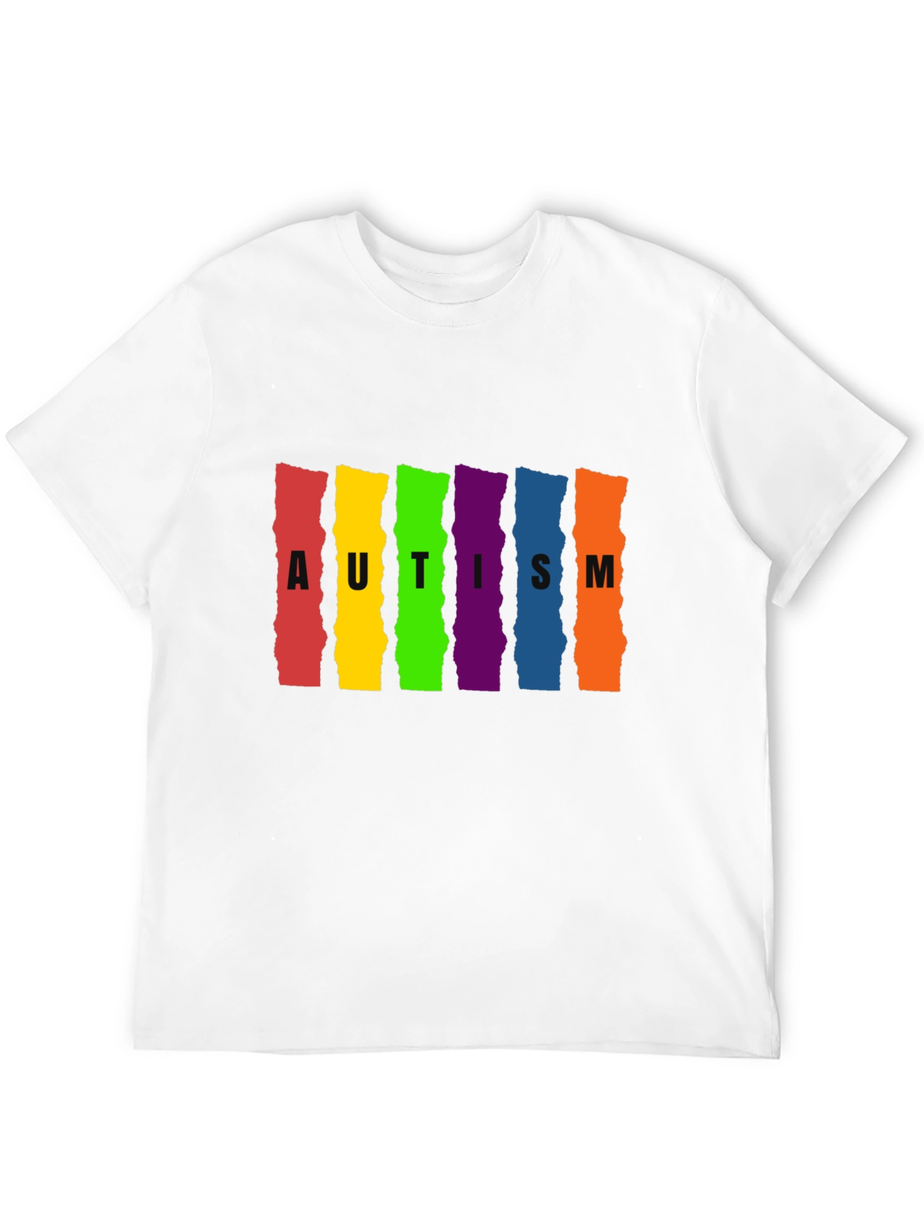 Autism Awareness Rainbow Striped T-Shirt