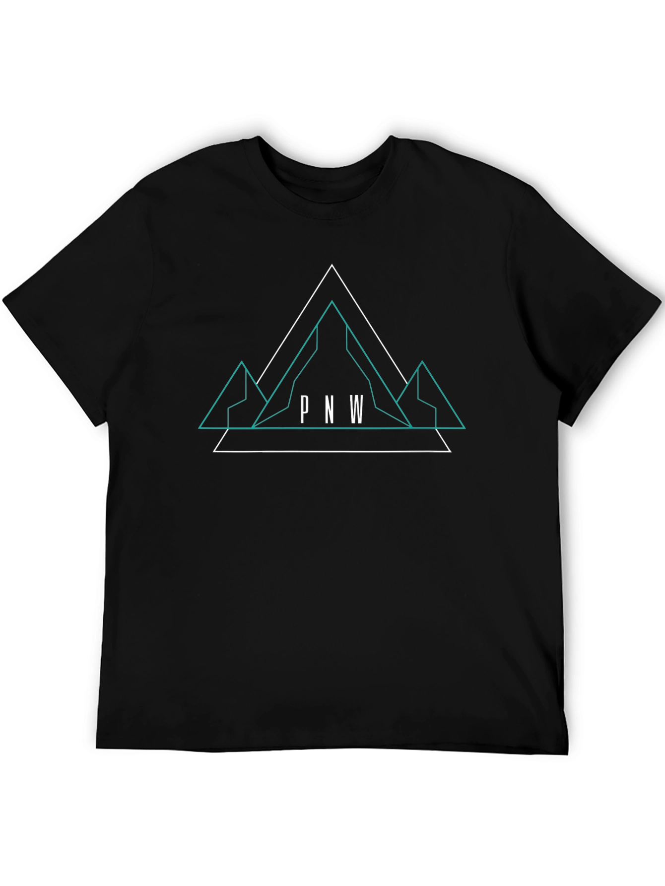 PNW Mountain Graphic Tee - Black Cotton T-Shirt