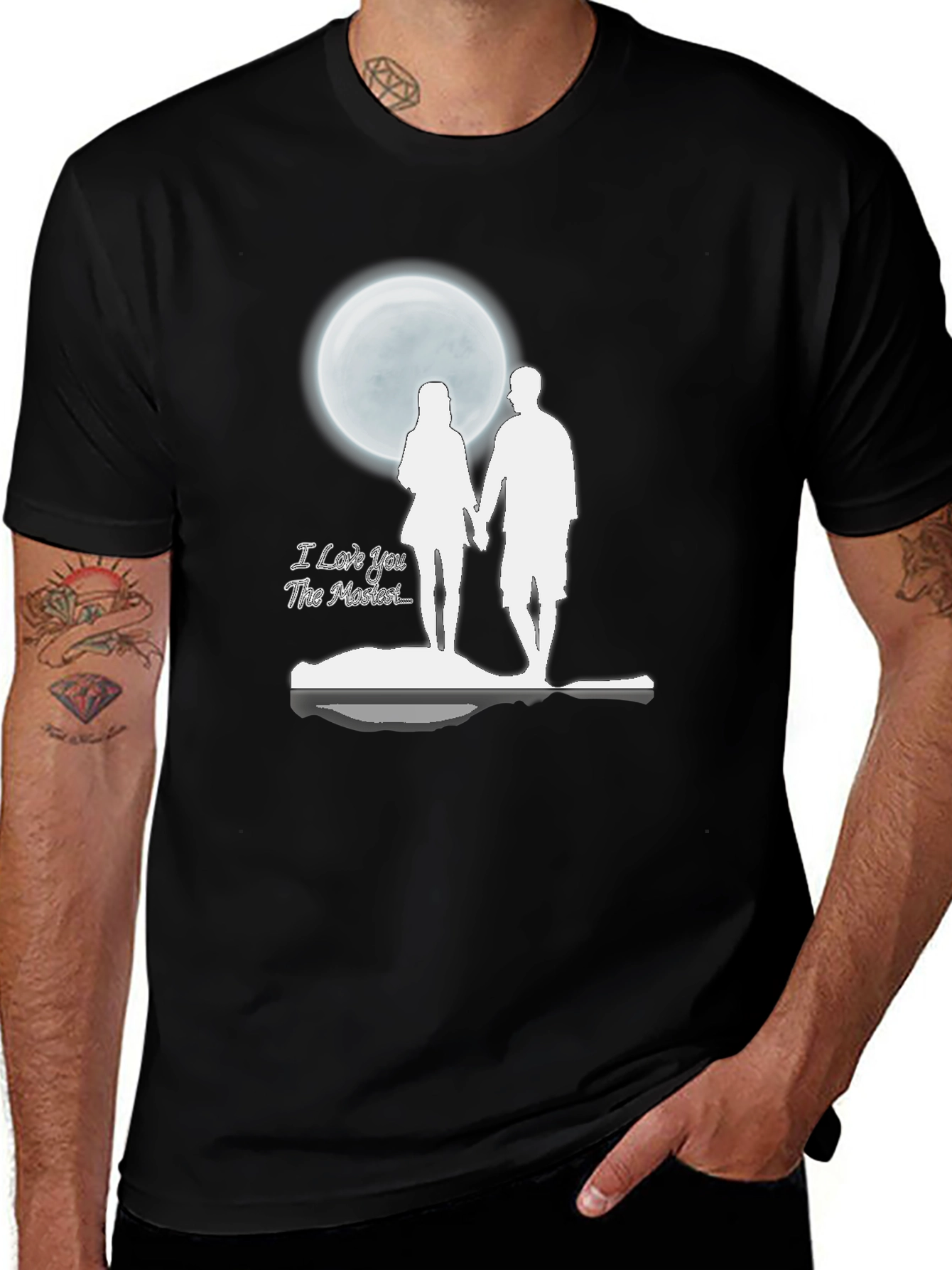 Romantic Moonlit Couple Graphic T-Shirt