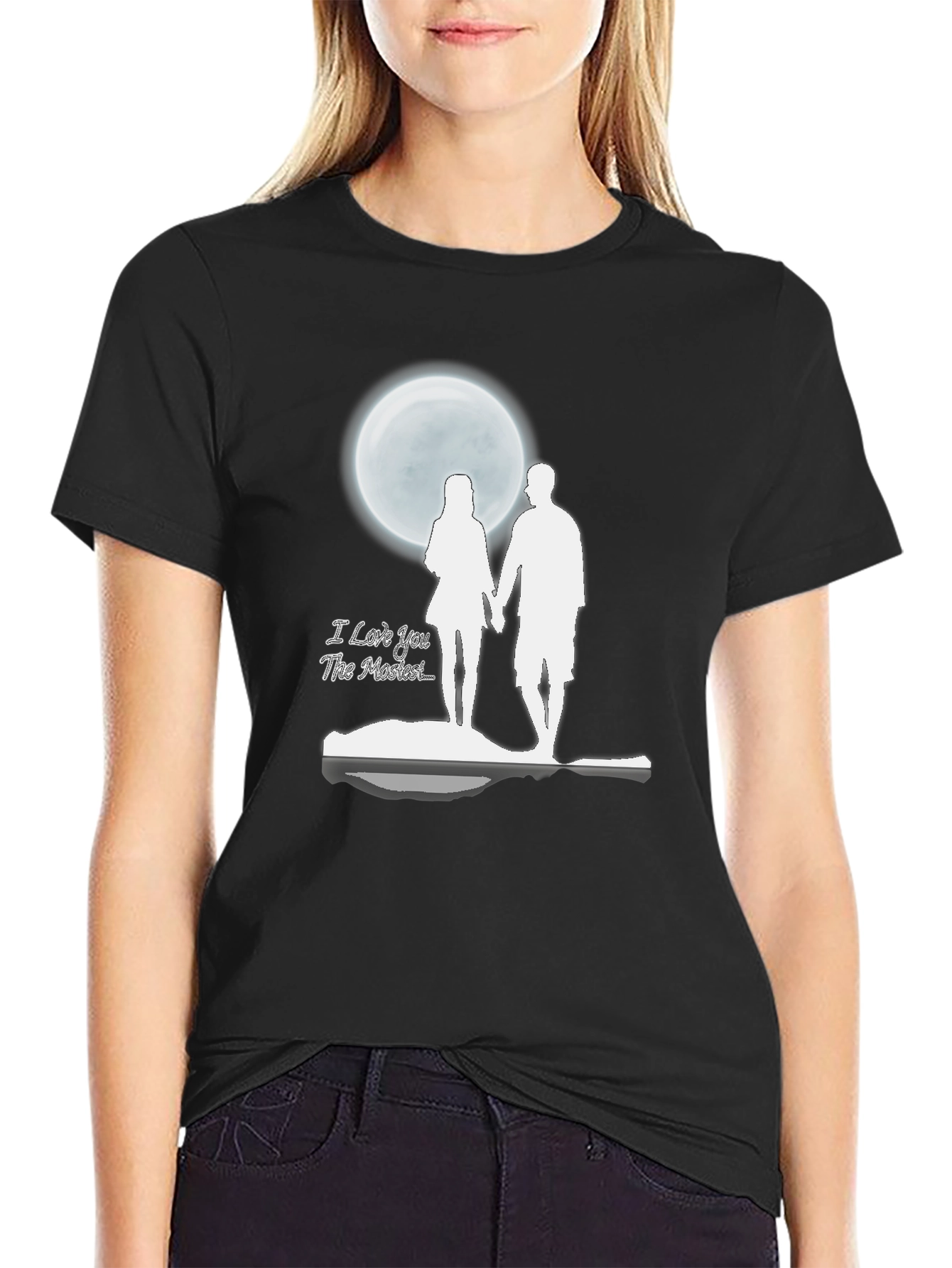 Romantic Moonlit Couple Graphic T-Shirt