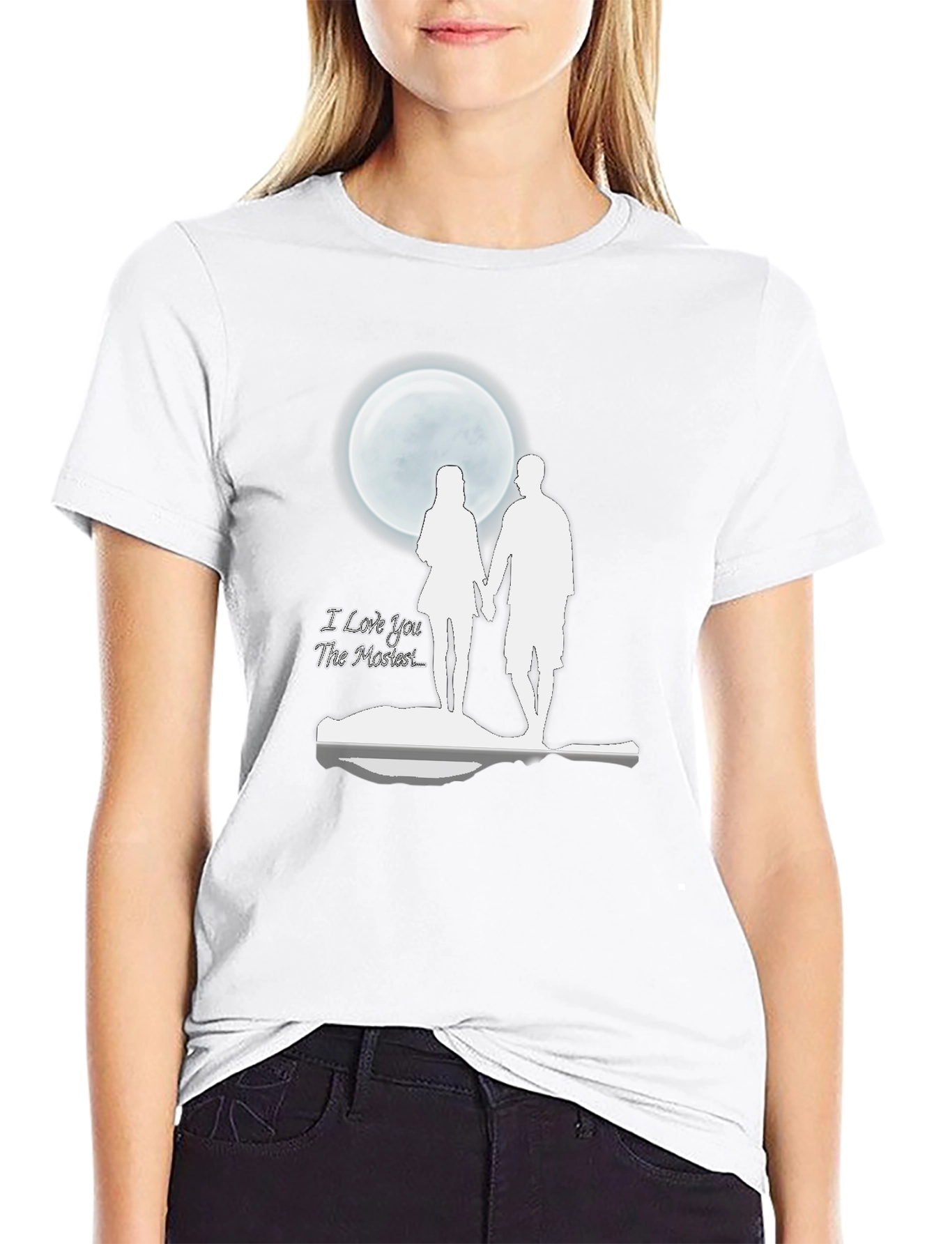 Romantic Moonlit Couple Graphic T-Shirt
