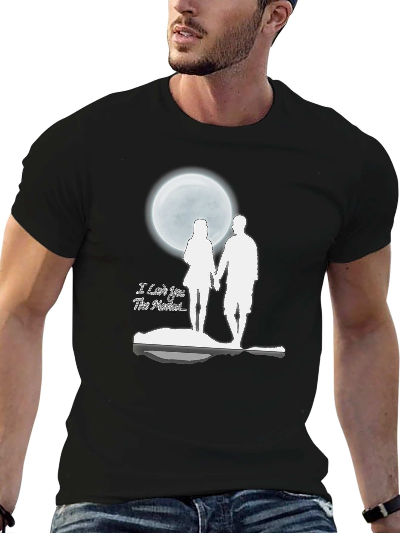 Romantic Moonlit Couple Graphic T-Shirt