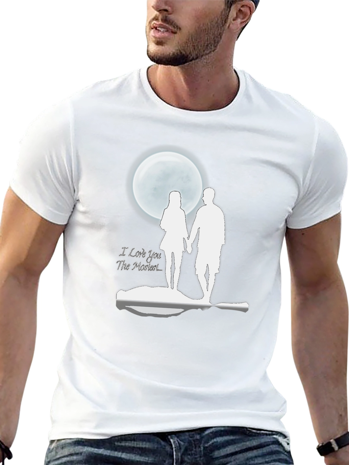 Romantic Moonlit Couple Graphic T-Shirt