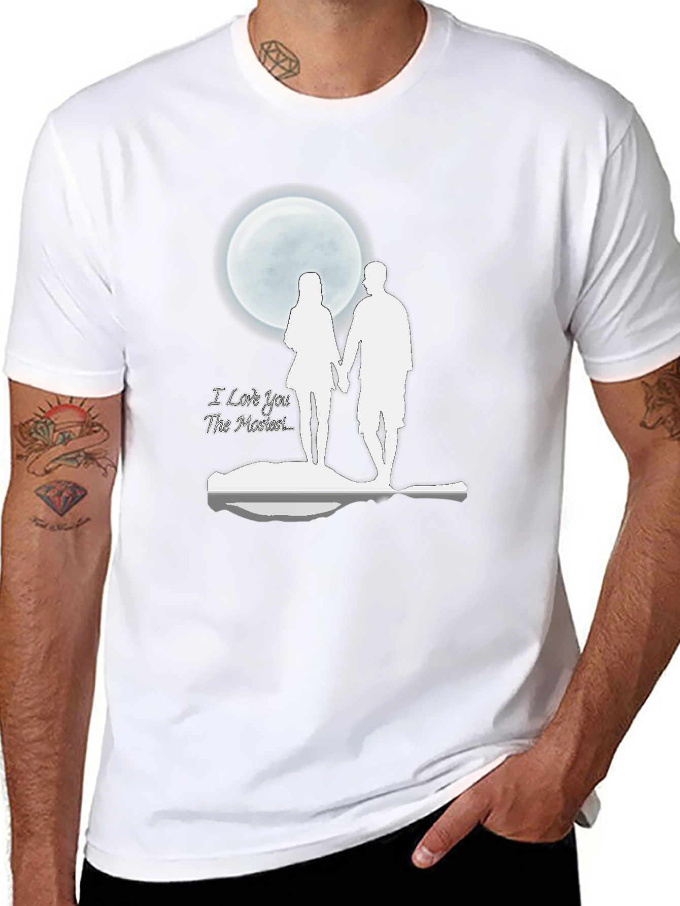 Romantic Moonlit Couple Graphic T-Shirt