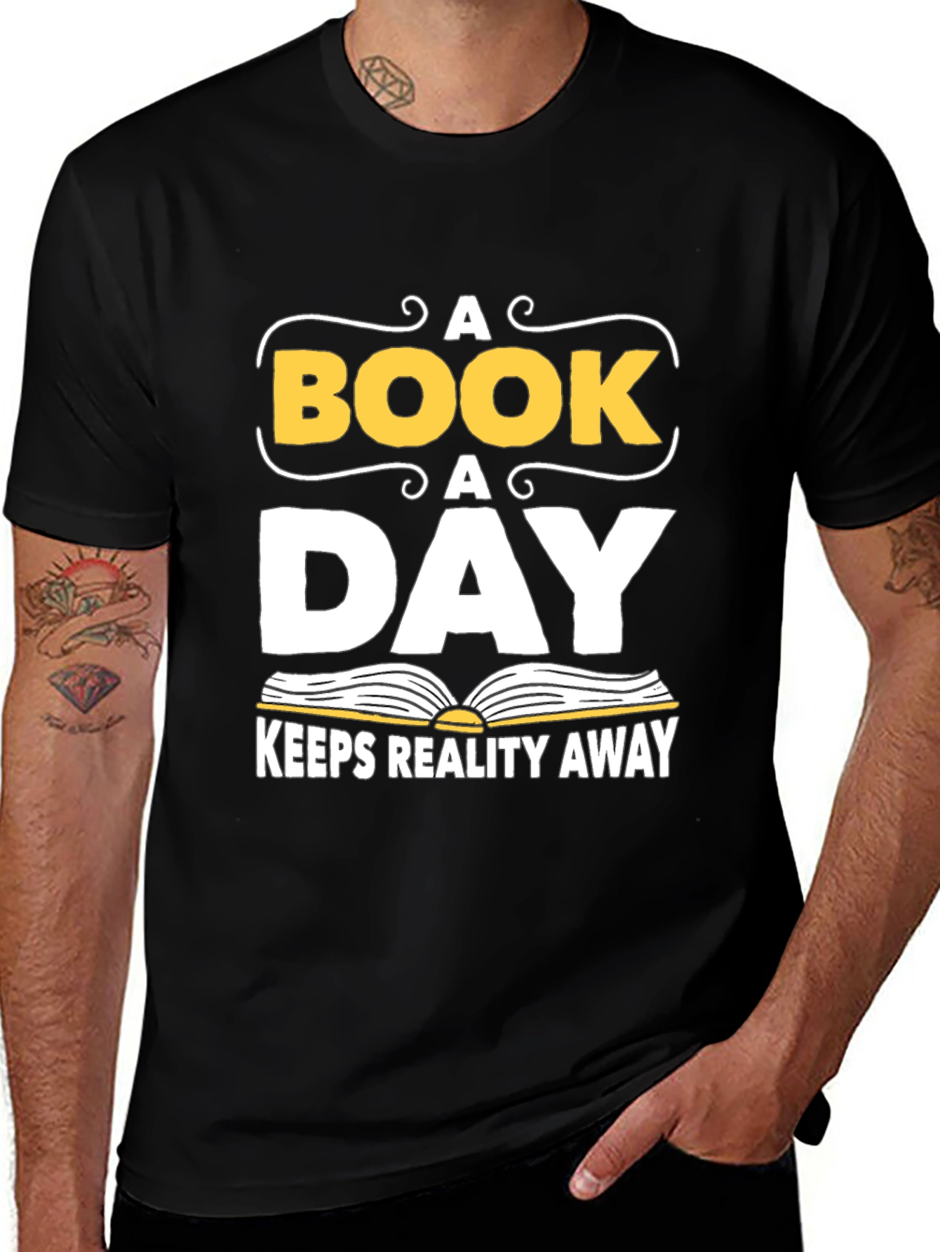 A Book A Day T-Shirt - Reads Reality Away!