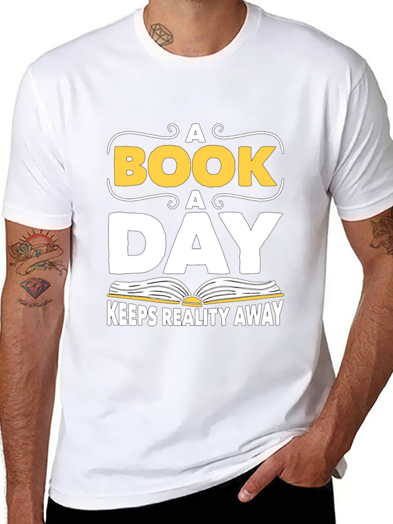 A Book A Day T-Shirt - Reads Reality Away!