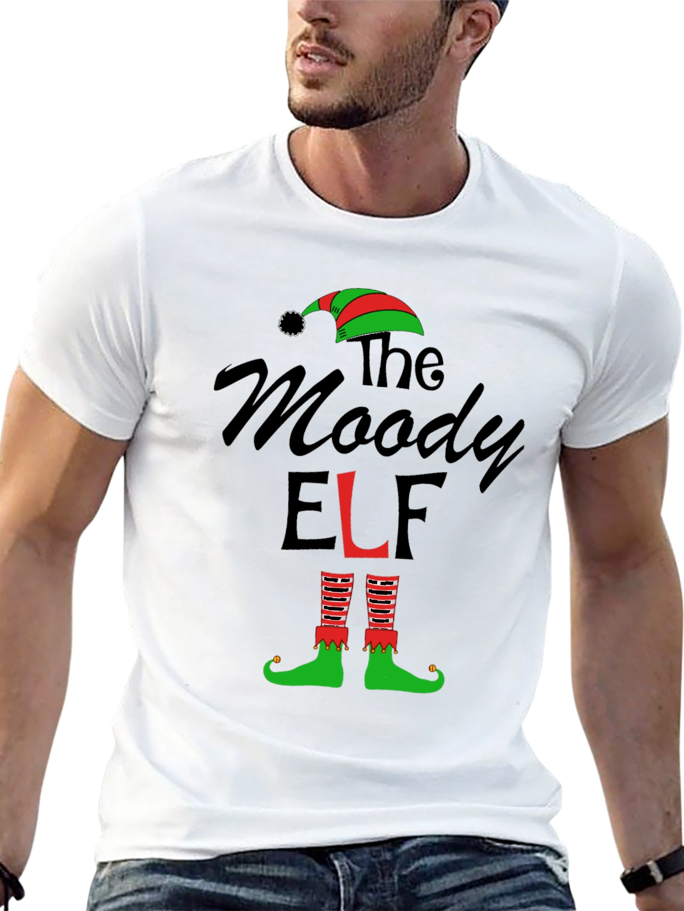 The Moody Elf Christmas Graphic T-Shirt