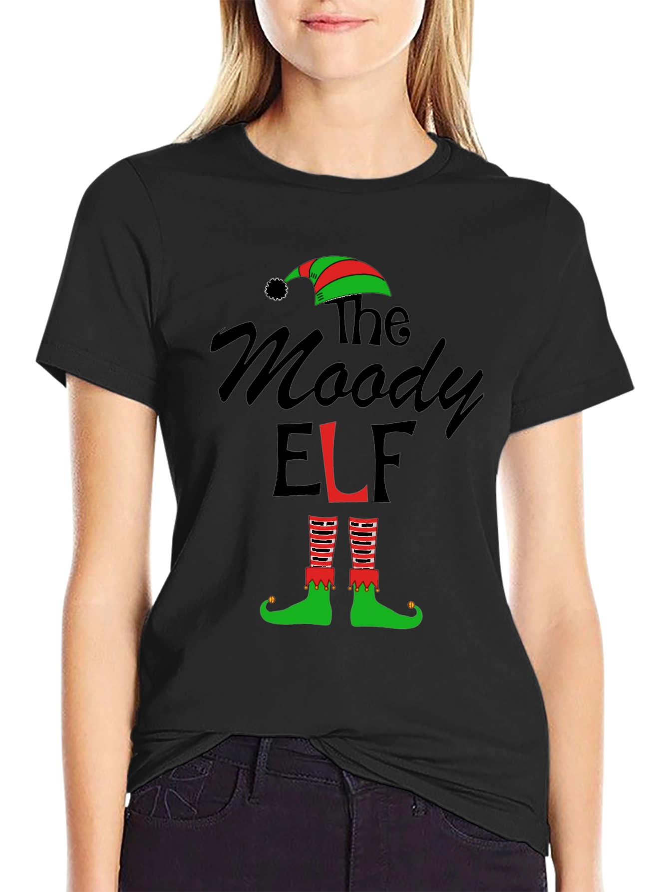 The Moody Elf Christmas Graphic T-Shirt
