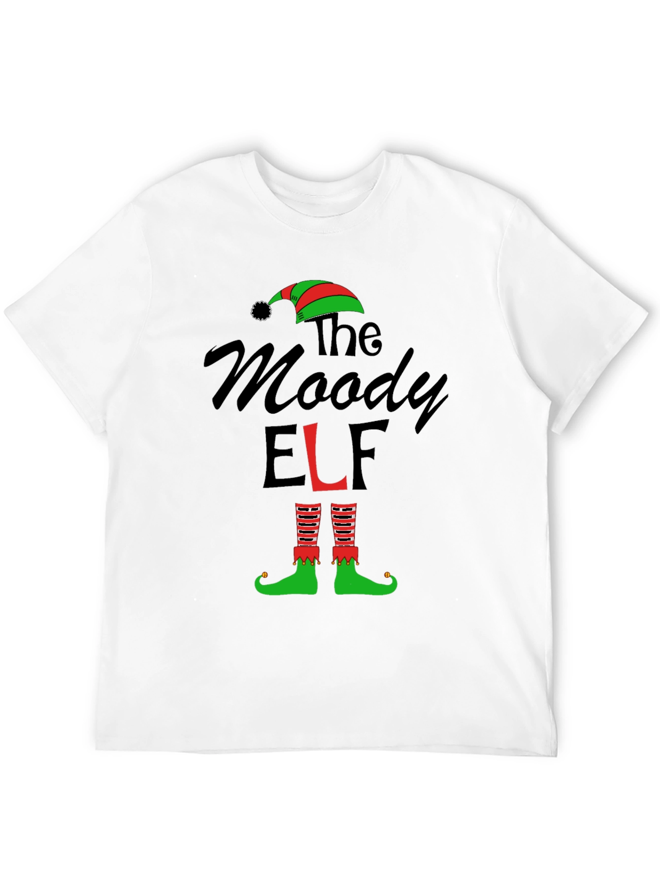 The Moody Elf Christmas Graphic T-Shirt