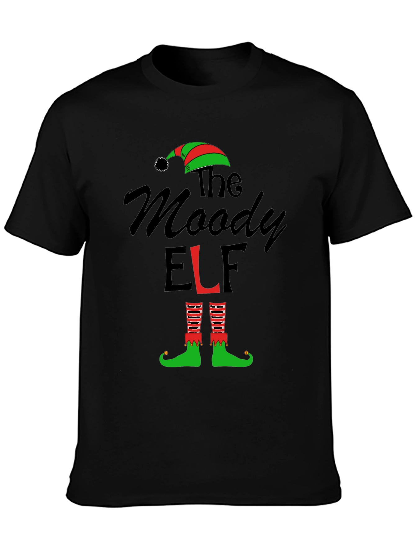 The Moody Elf Christmas Graphic T-Shirt