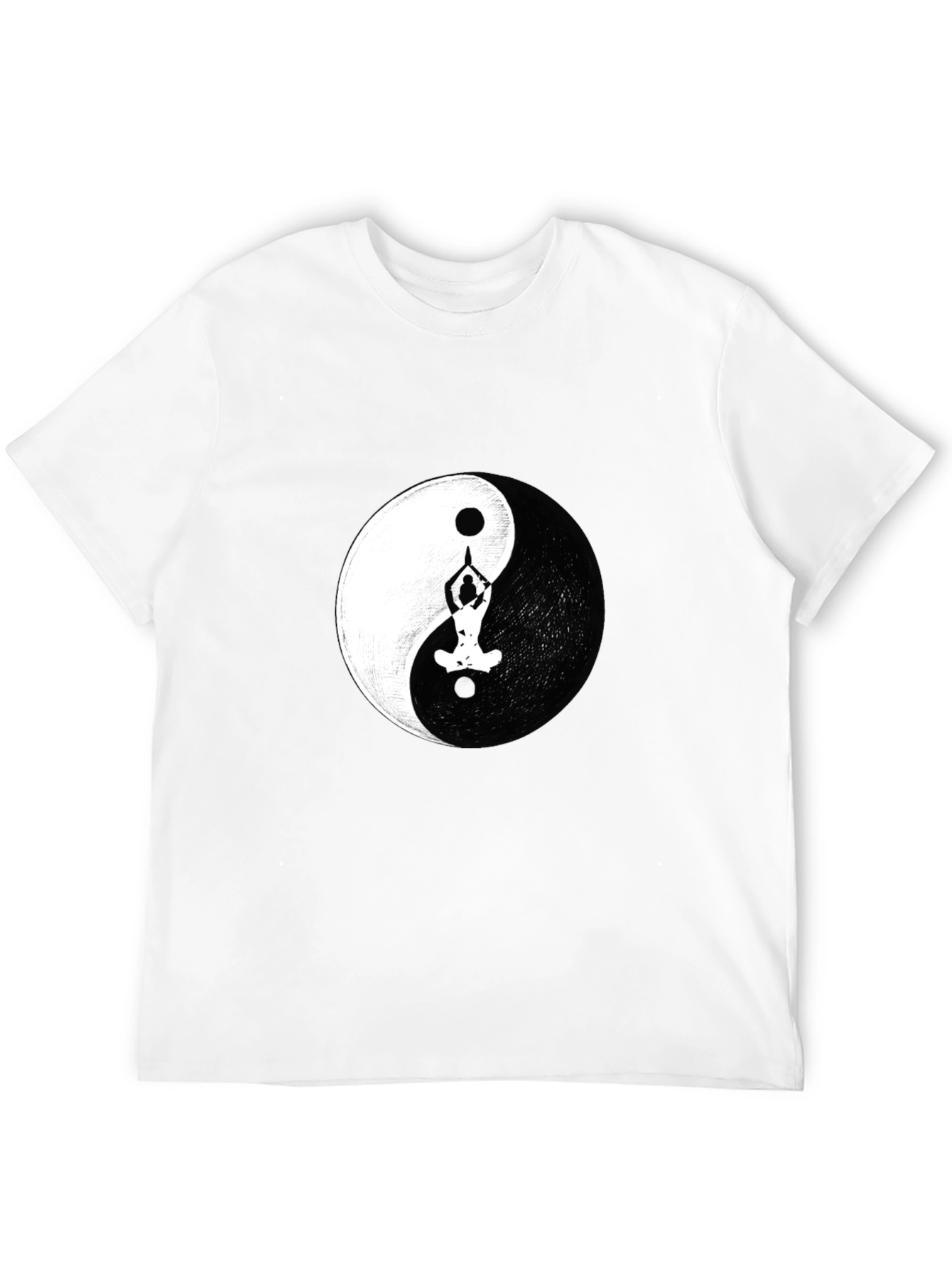 Yin Yang Yoga Pose Graphic Black T-Shirt