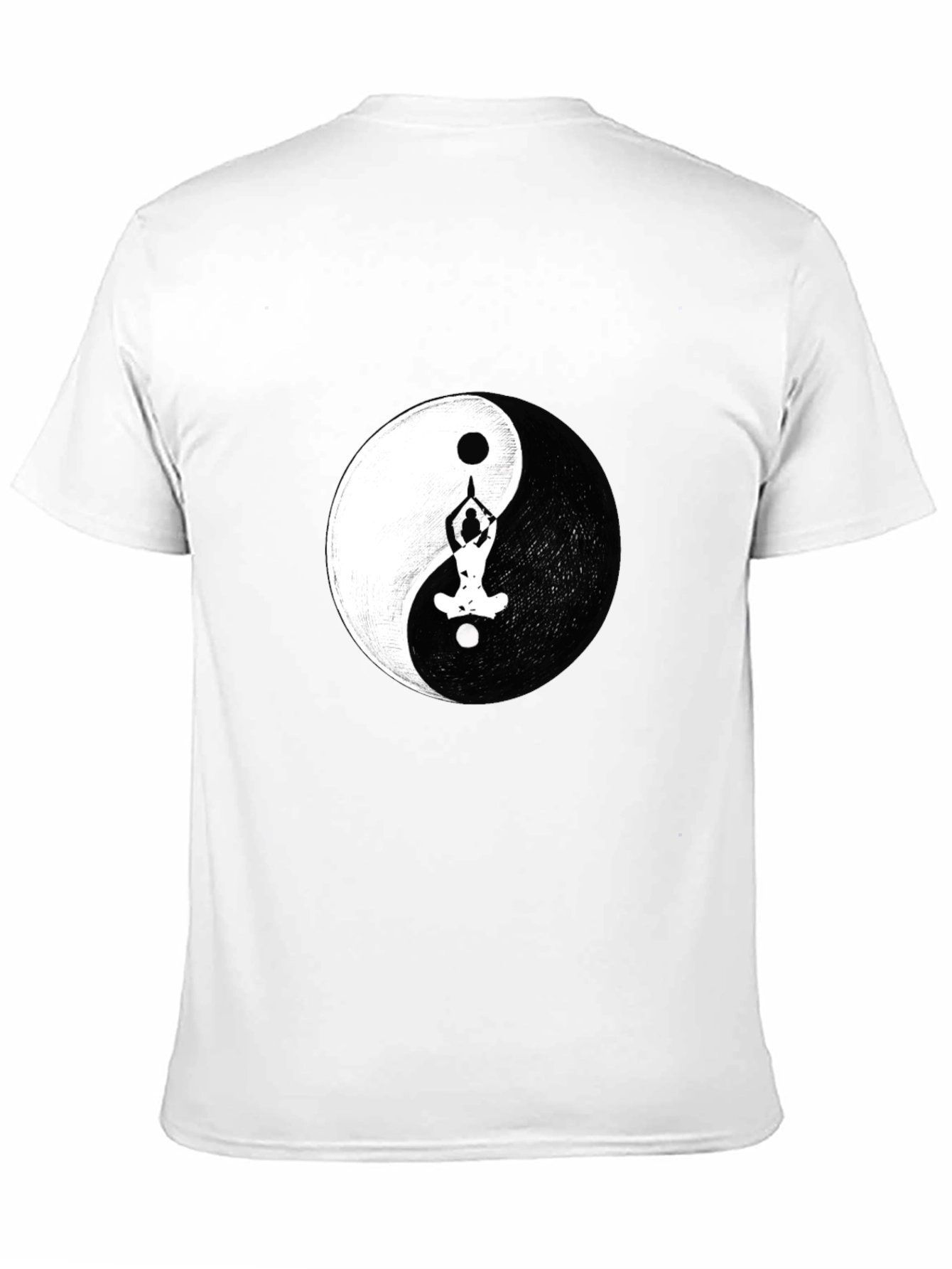 Yin Yang Yoga Pose Graphic Black T-Shirt