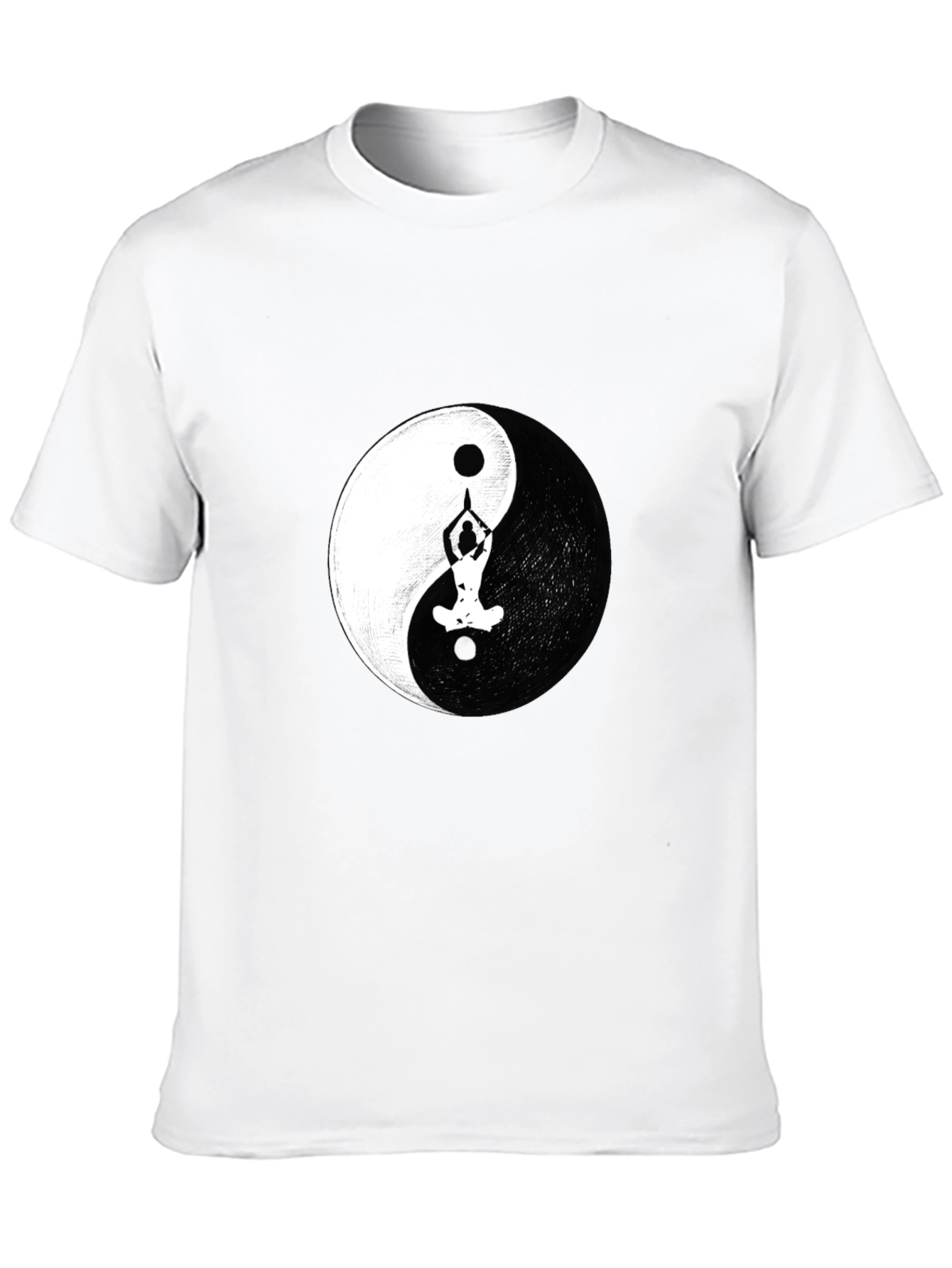 Yin Yang Yoga Pose Graphic Black T-Shirt