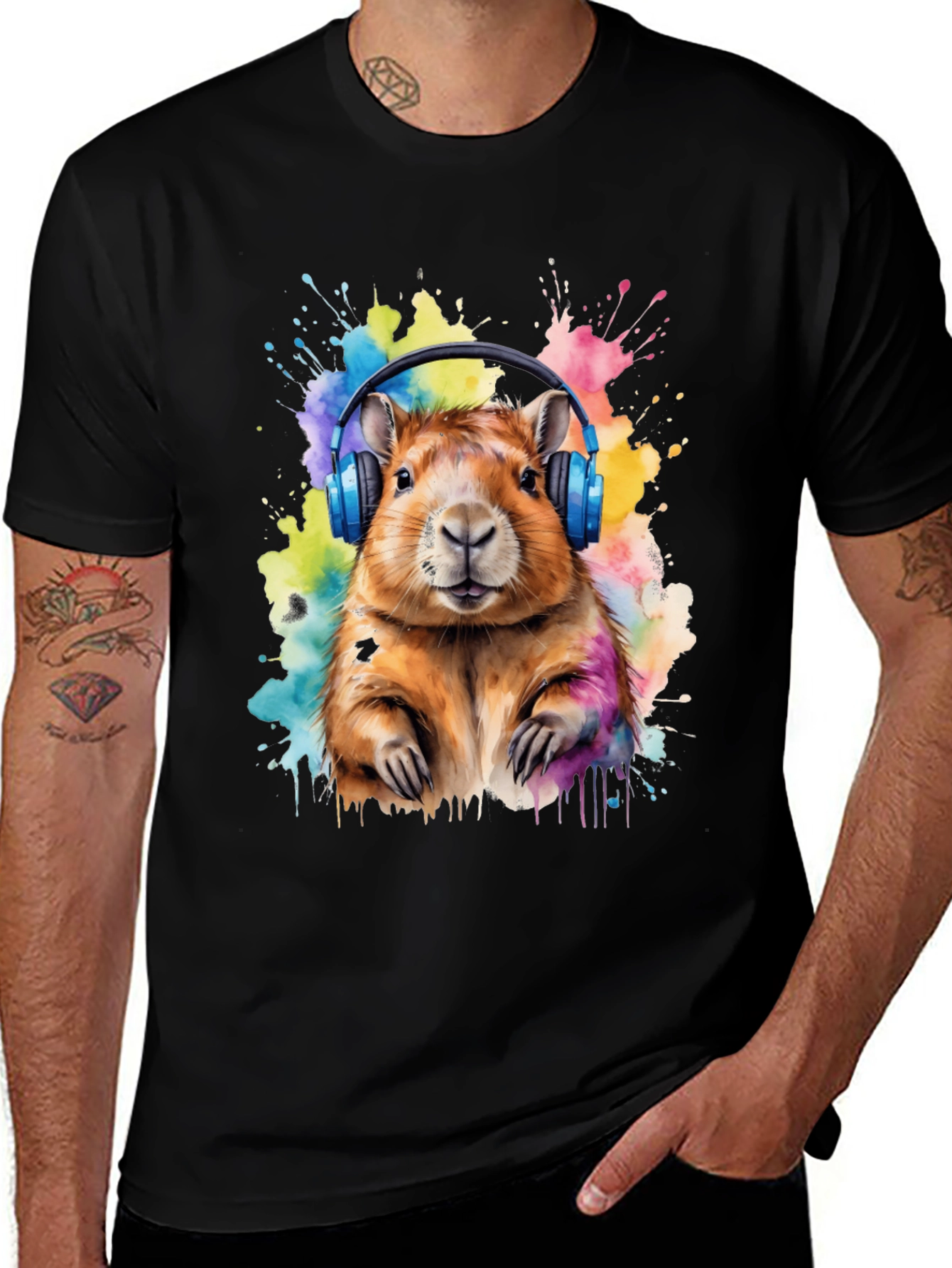 Capybara Headphone T-Shirt
