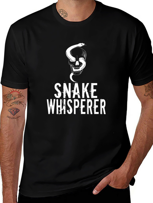 Snake Whisperer Graphic Tee - Skull & Snake Design
