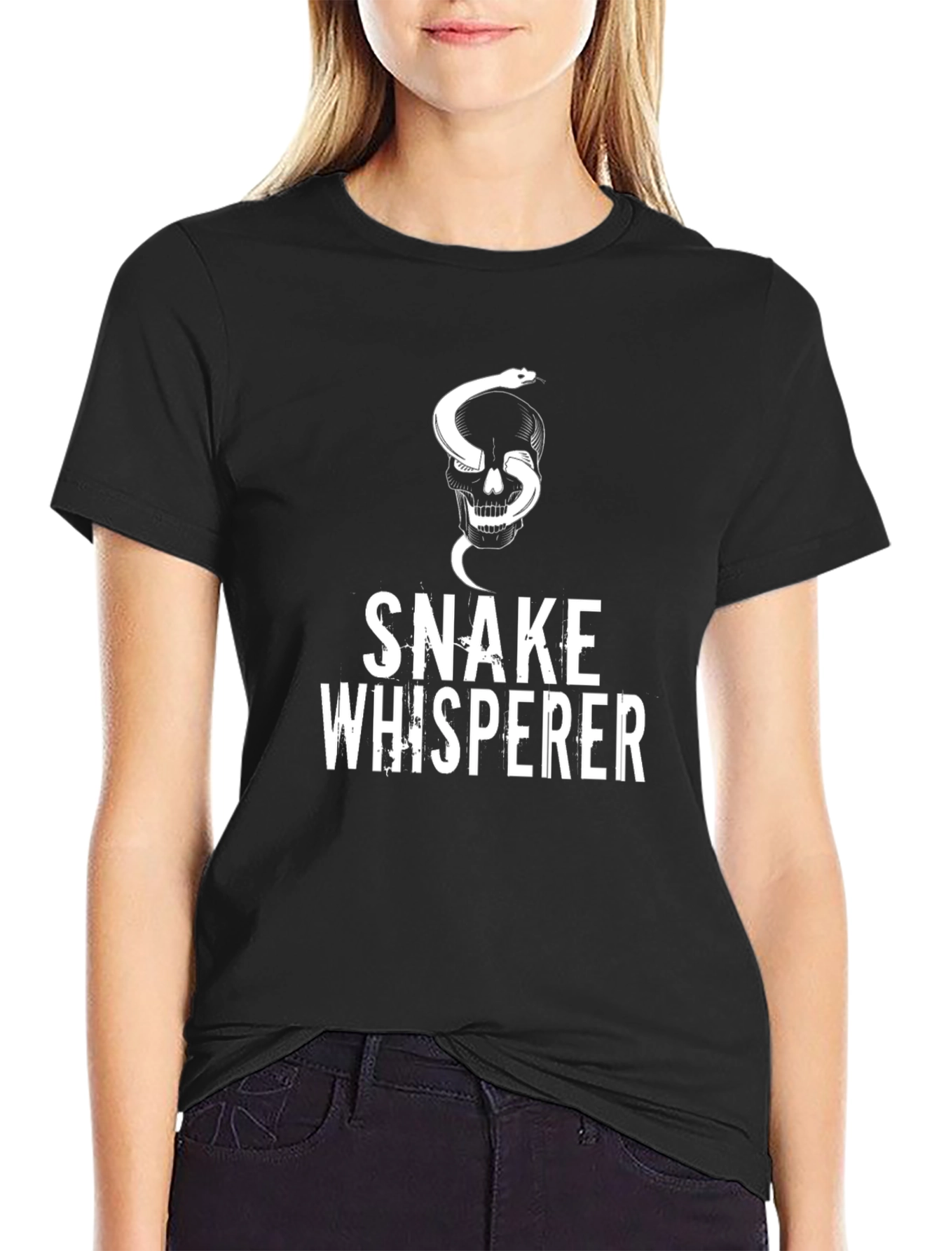 Snake Whisperer Graphic Tee - Skull & Snake Design