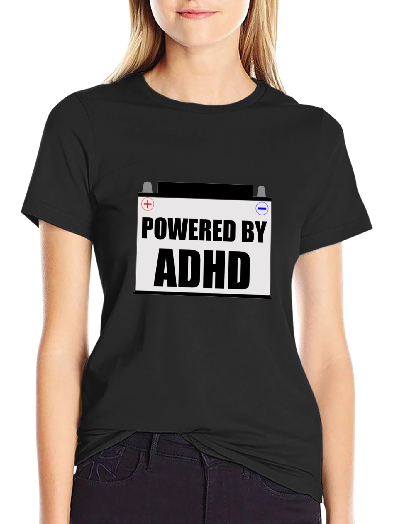 Powered by ADHD T-Shirt - Novelty Tee