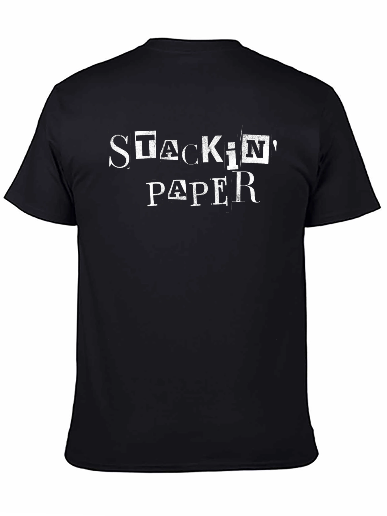 Stackin Paper Graphic Tee - Black Cotton Blend
