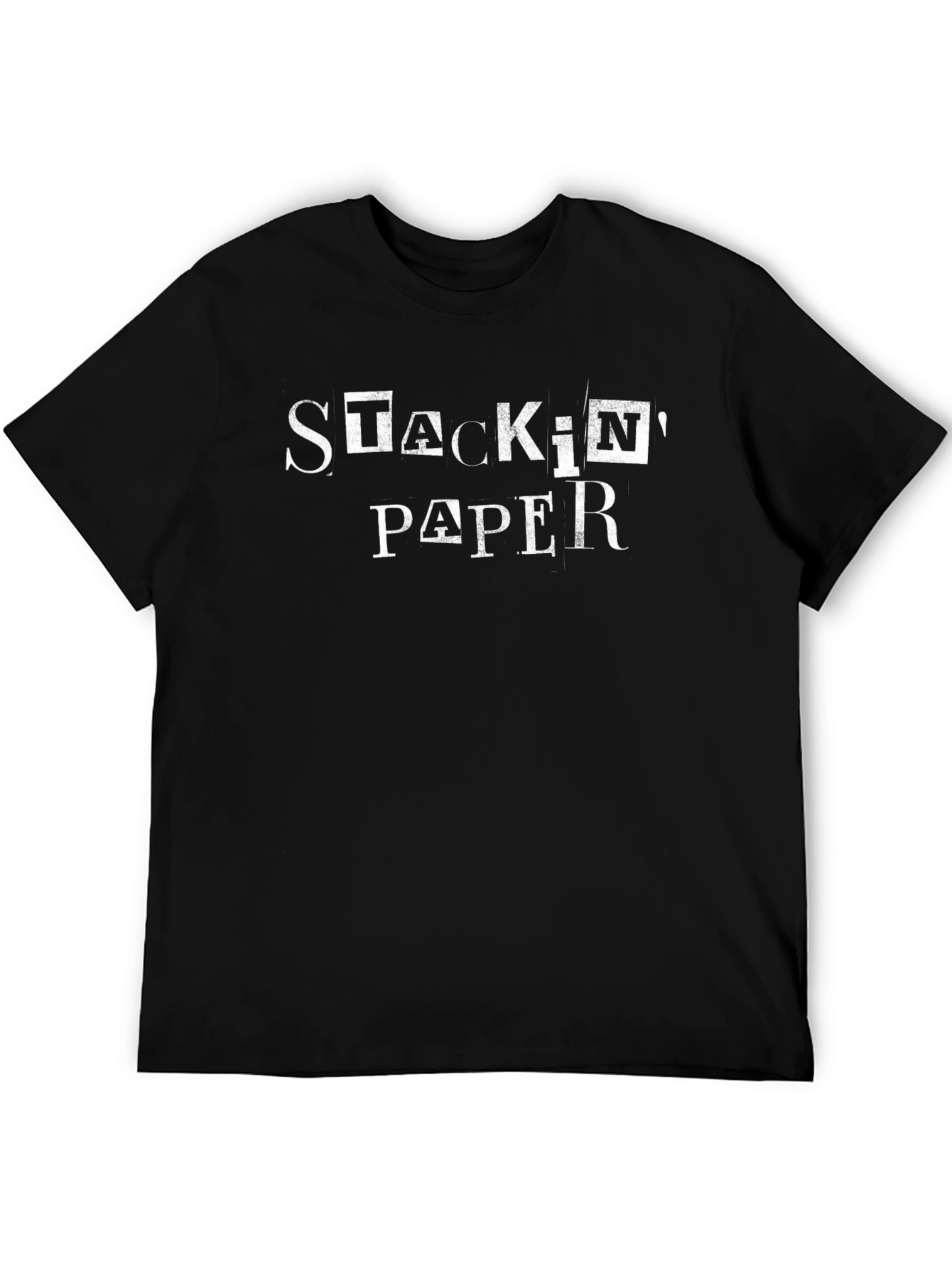 Stackin Paper Graphic Tee - Black Cotton Blend
