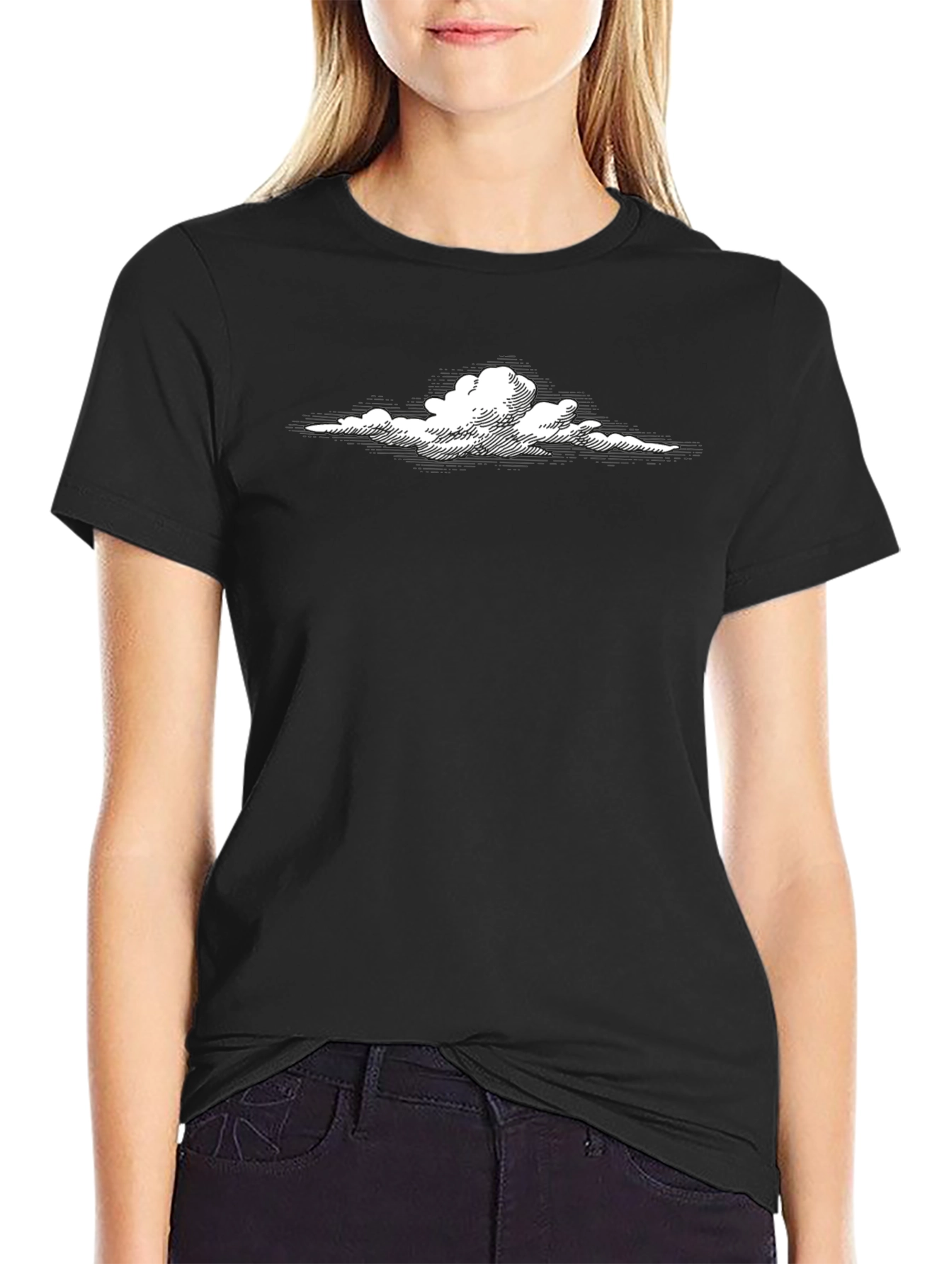 Cloud Graphic Tee - Stylish Black T-Shirt